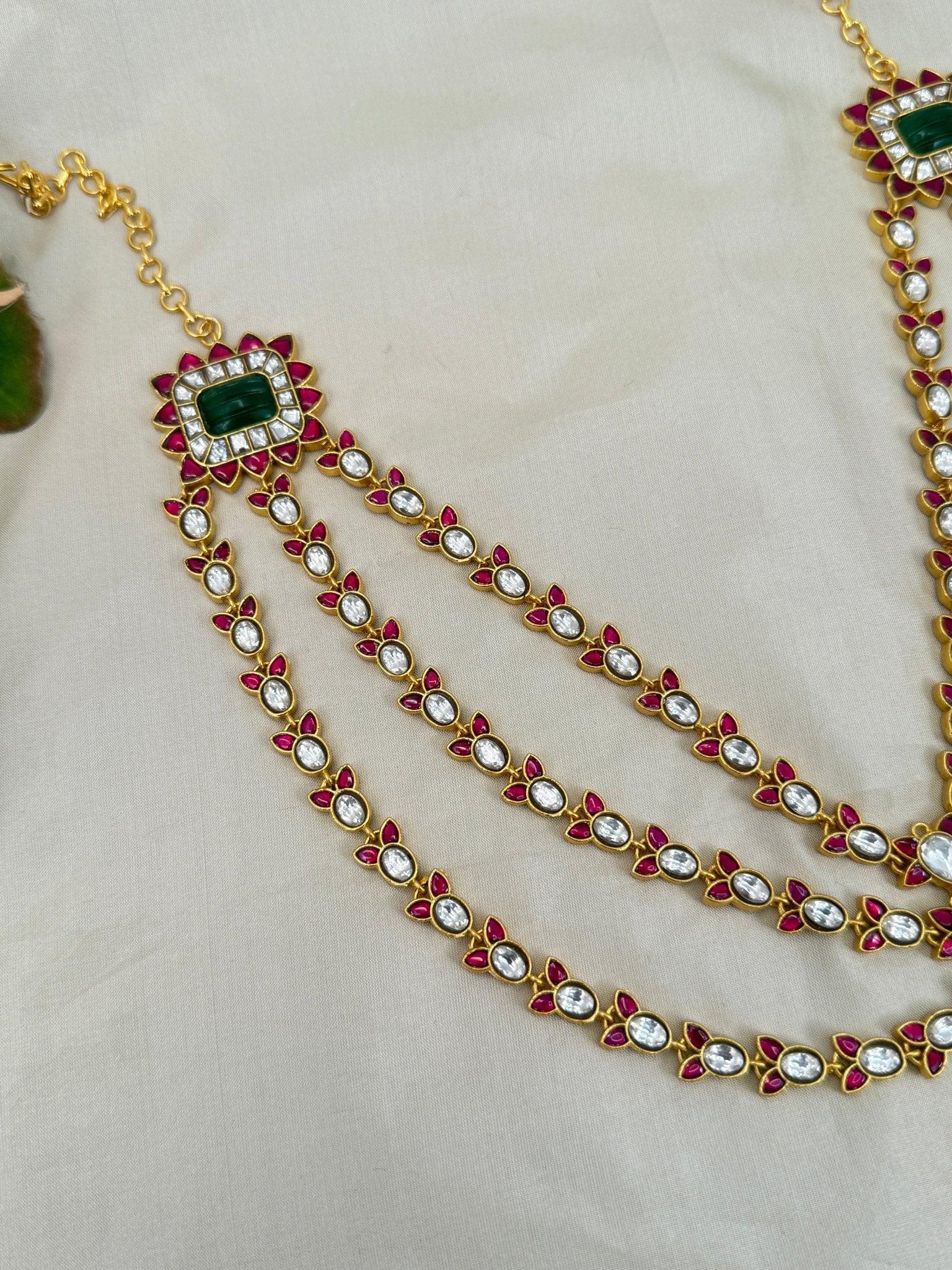 Luxurious Jadau Kundan Layer Necklace 552 - Mahilas