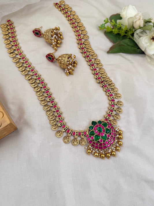 Luxurious Jadau Kundan Long Necklace Set 545 - Mahilas