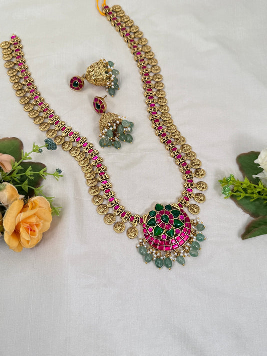 Luxurious Jadau Kundan Long Necklace Set 548 - Mahilas