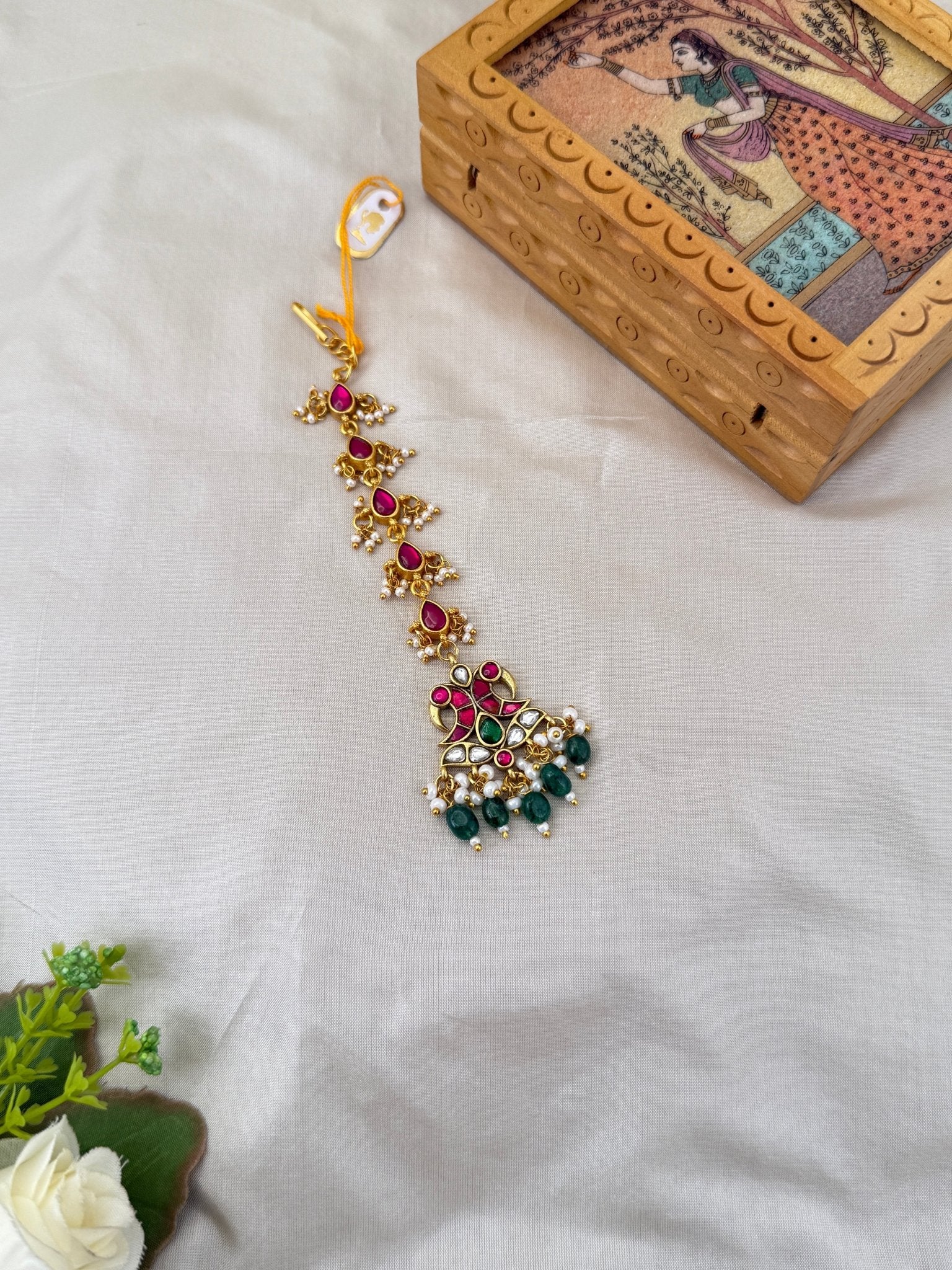 Luxurious Jadau Kundan Maang Tikka 4332 - Mahilas