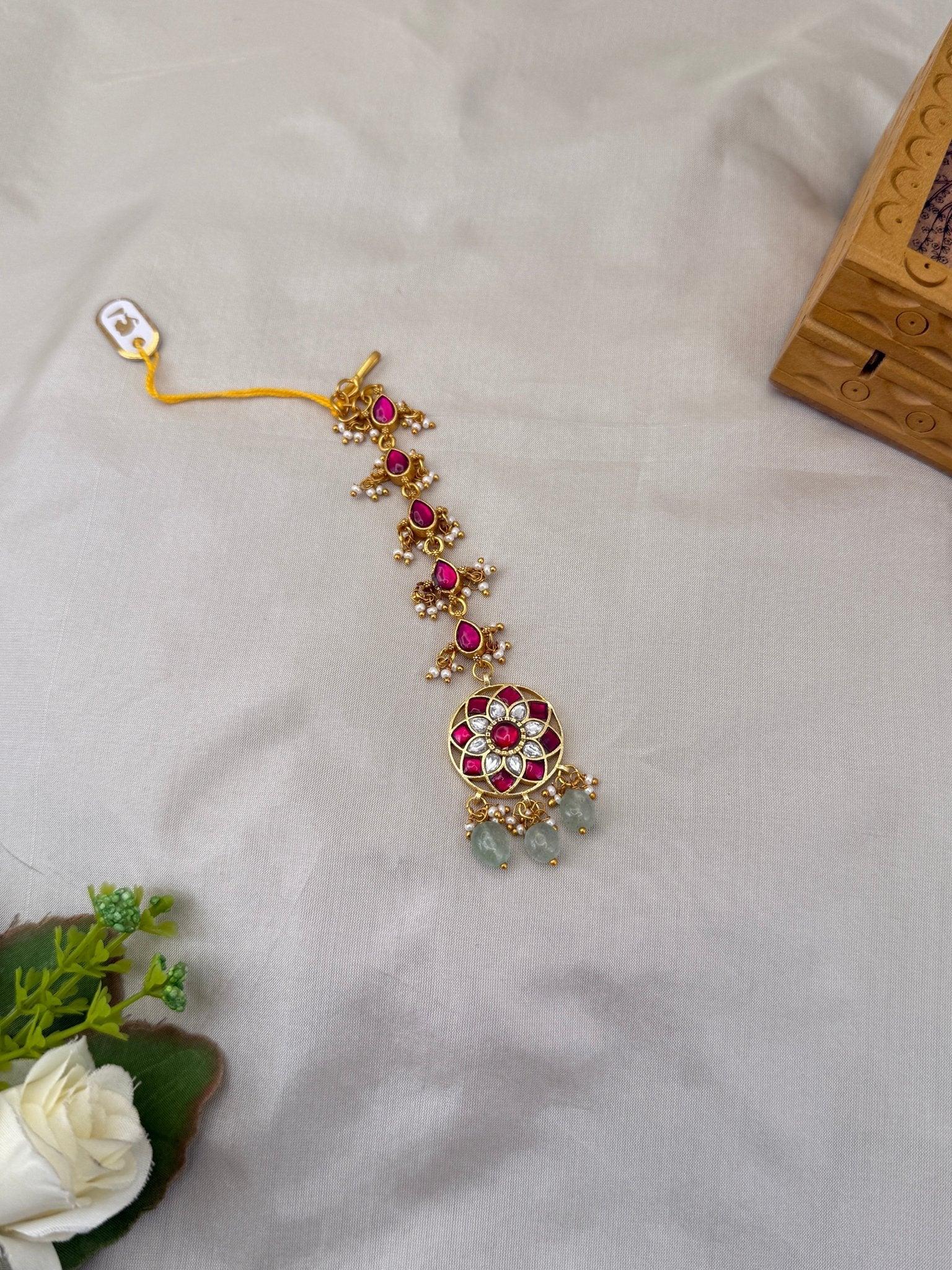 Luxurious Jadau Kundan Maang Tikka 4340 - Mahilas