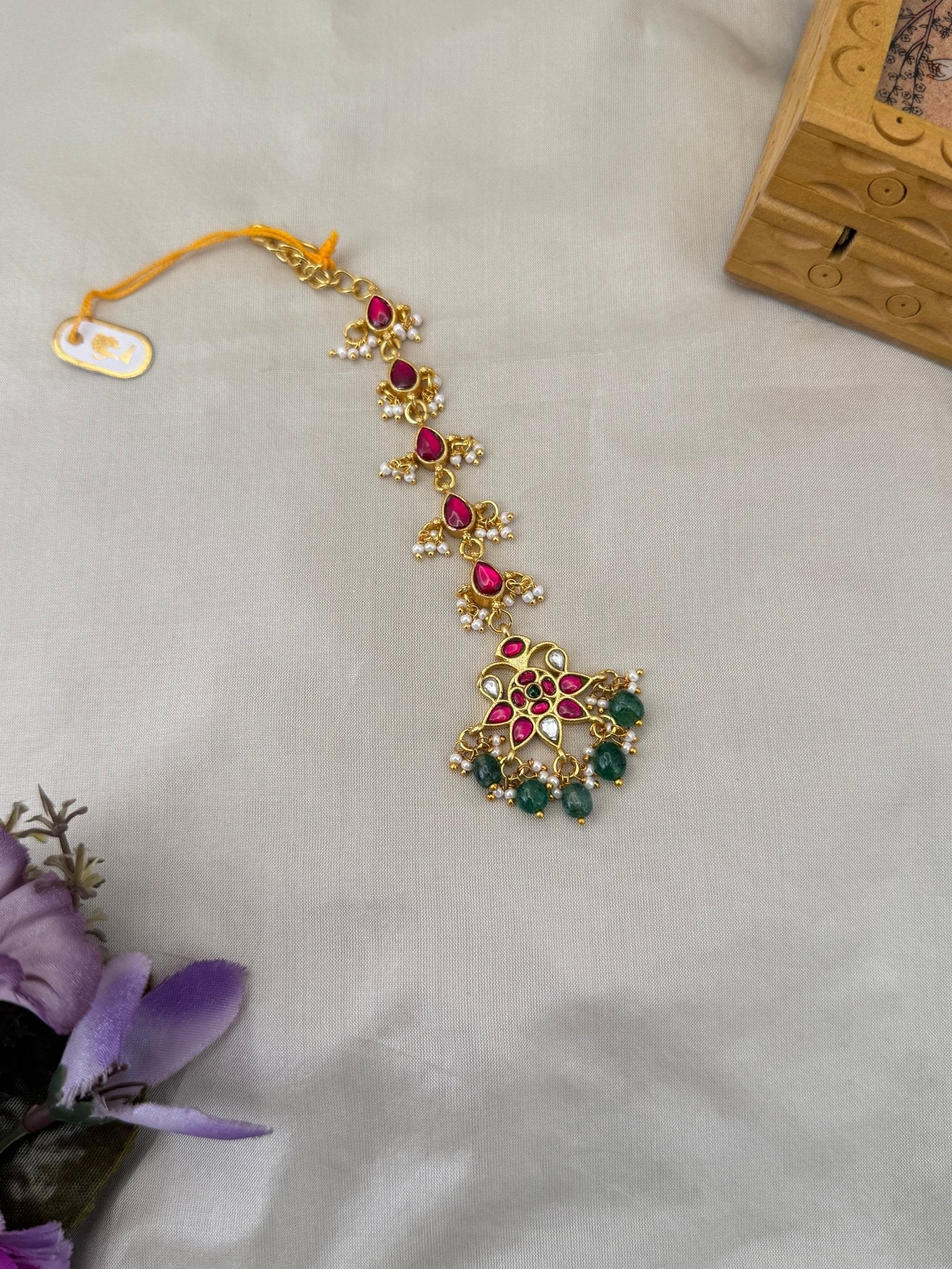 Luxurious Jadau Kundan Maang Tikka 4344 - Mahilas