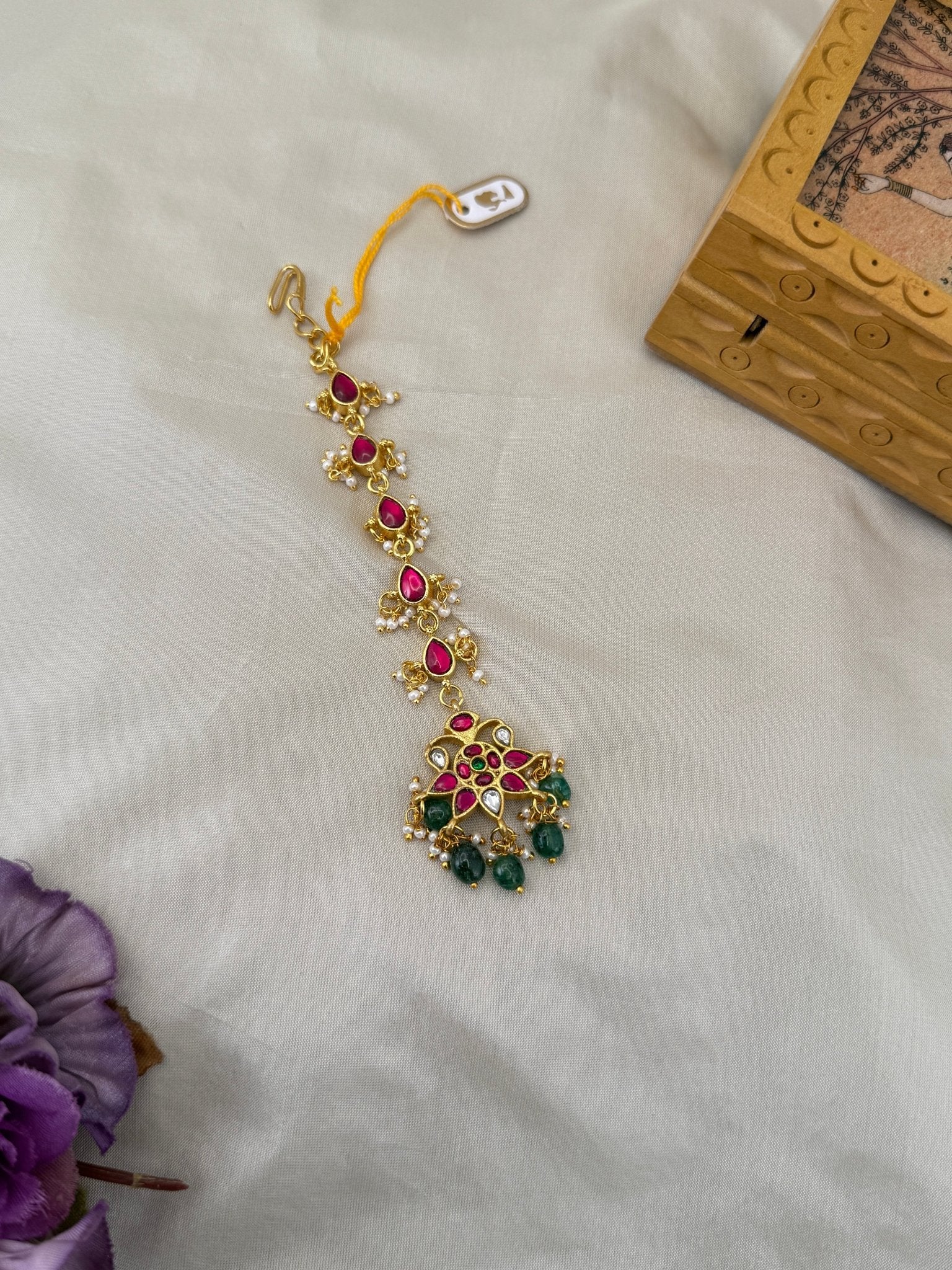 Luxurious Jadau Kundan Maang Tikka 4347 - Mahilas