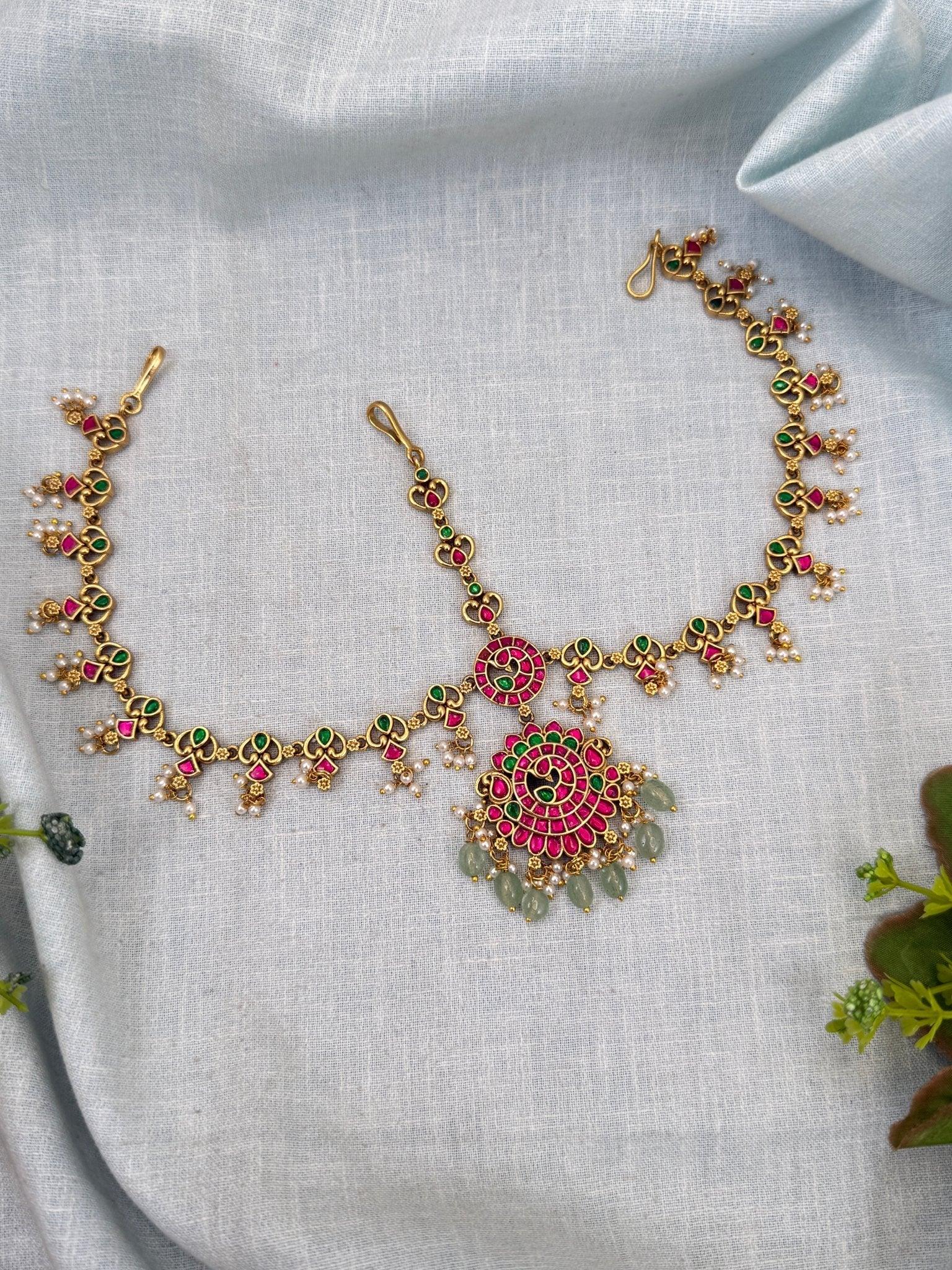 Luxurious Jadau Kundan Maang Tikka Mathapatti 346 - Mahilas