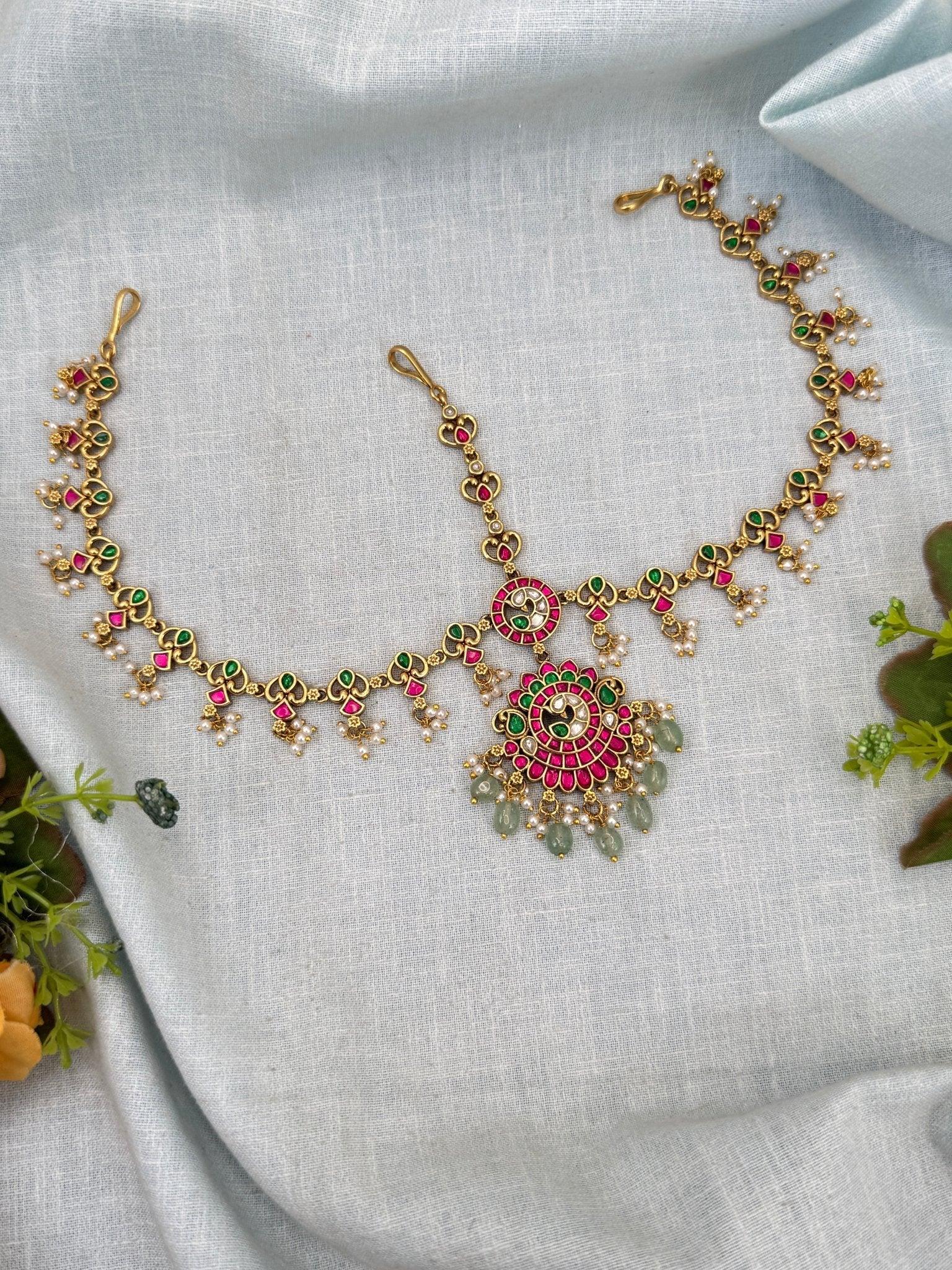 Luxurious Jadau Kundan Maang Tikka Mathapatti 349 - Mahilas