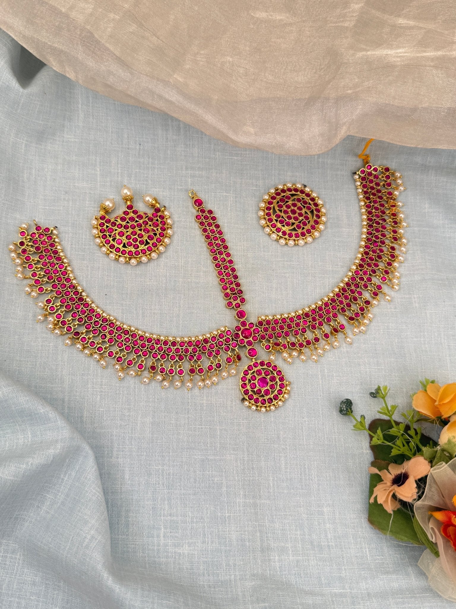 Luxurious Jadau Kundan Maang Tikka Set 229 - Mahilas