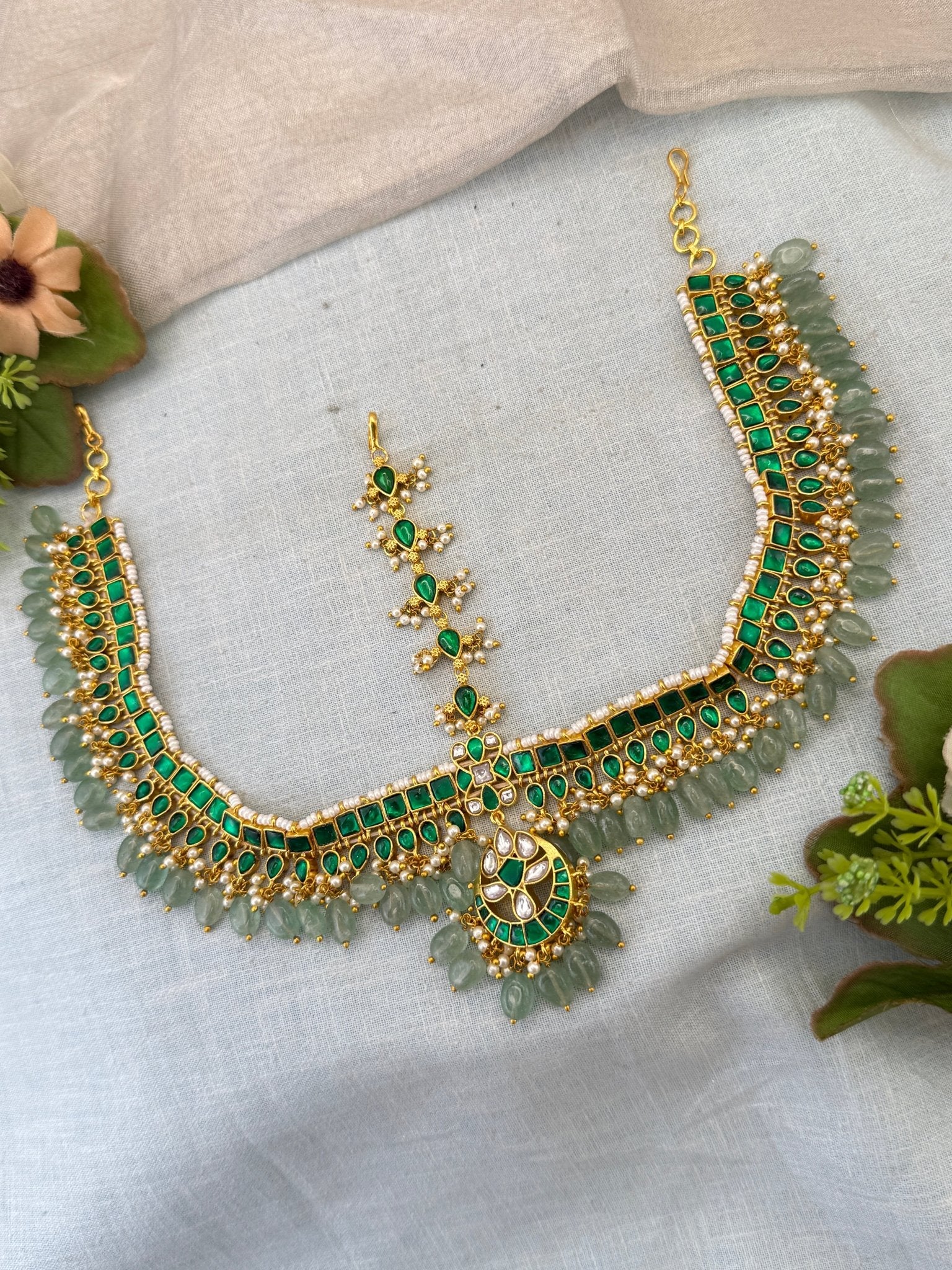 Luxurious Jadau Kundan Mathapatti Maang Tikka 587 - Mahilas