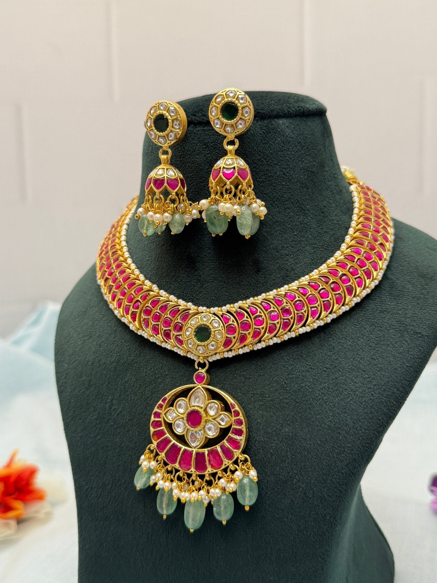 Luxurious Jadau Kundan Necklace Set 431 - Mahilas