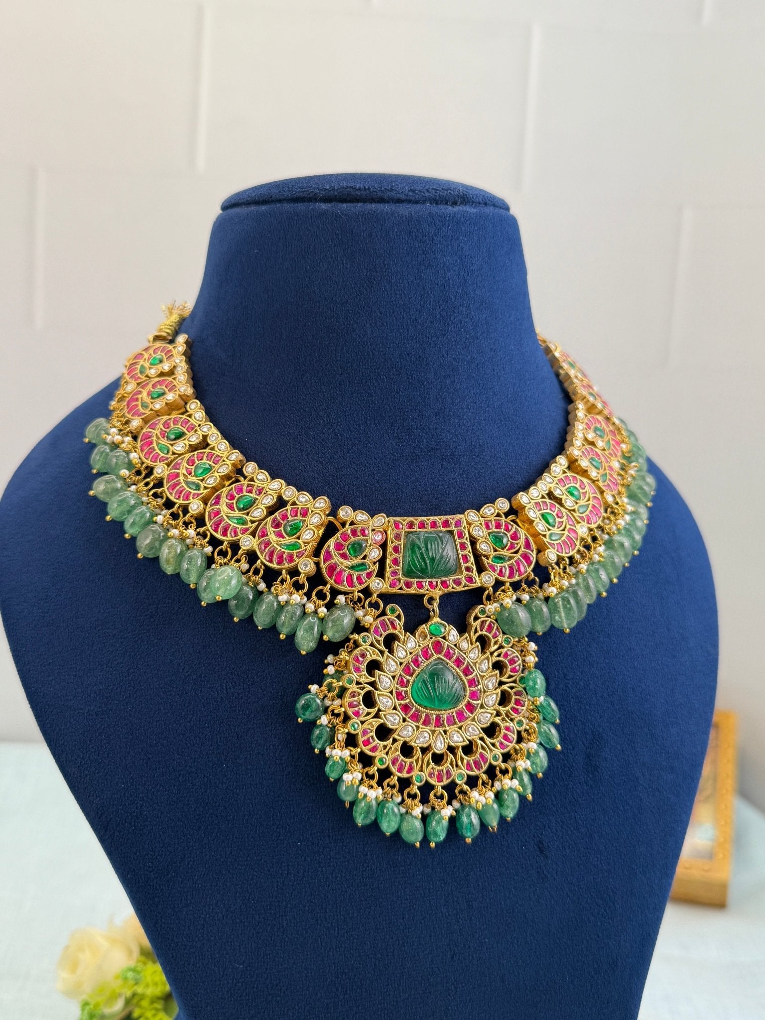 Luxurious Jadau Kundan Necklace Set 489 - Mahilas