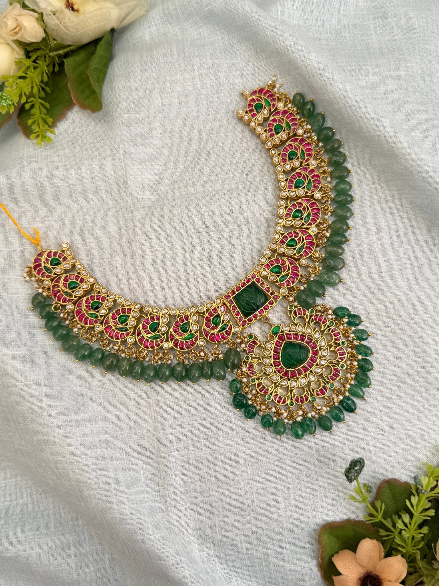 Luxurious Jadau Kundan Necklace Set 489 - Mahilas