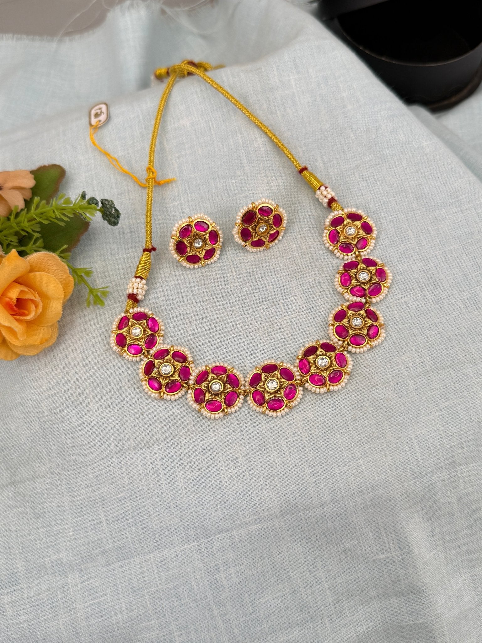 Luxurious Jadau Kundan Necklace Set 534 - Mahilas