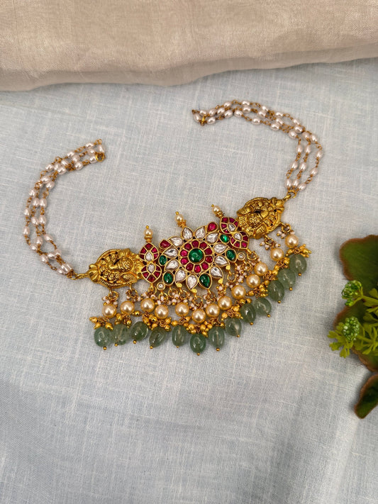Luxurious Jadau Kundan Pearl Choker Necklace 561 - Mahilas
