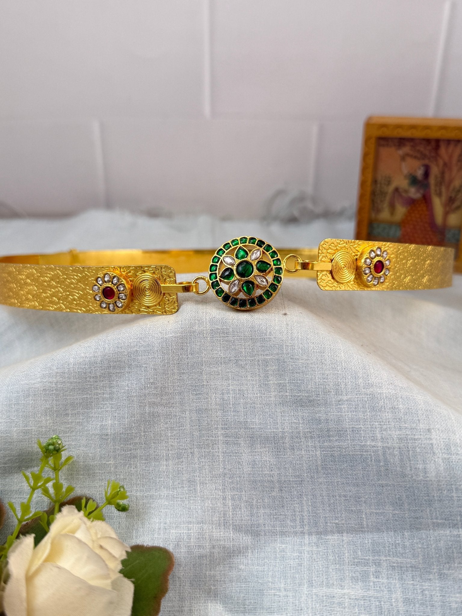 Luxurious Jadau Kundan Pendant Vaddanam Hip Belt 8017 - Mahilas
