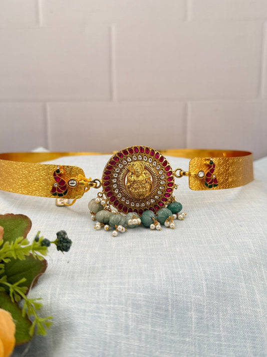 Luxurious Jadau Kundan Pendant Vaddanam Kamarbandh 7077 - Mahilas