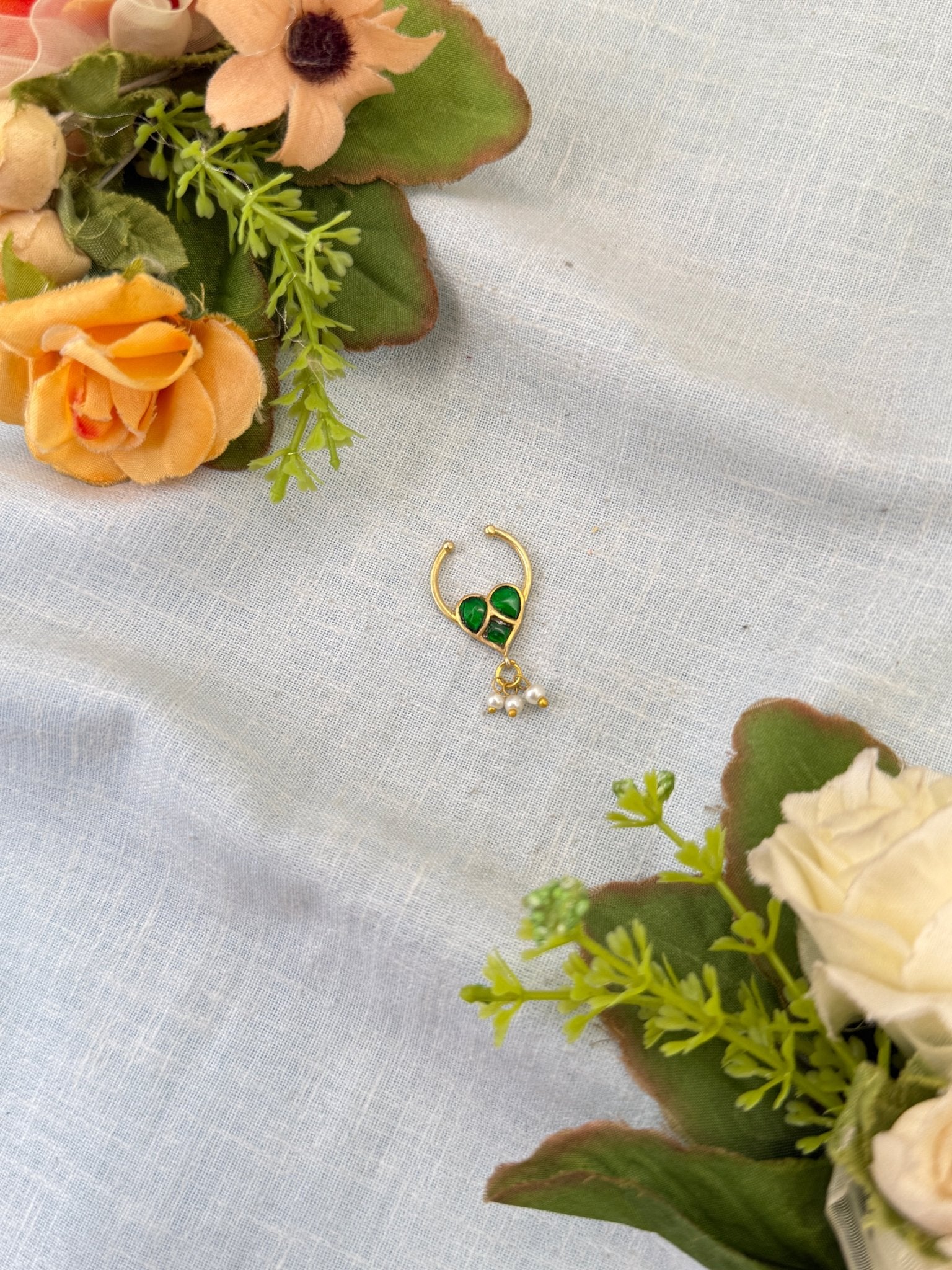 Luxurious Jadau Kundan Septum Nose Ring 149 - Mahilas