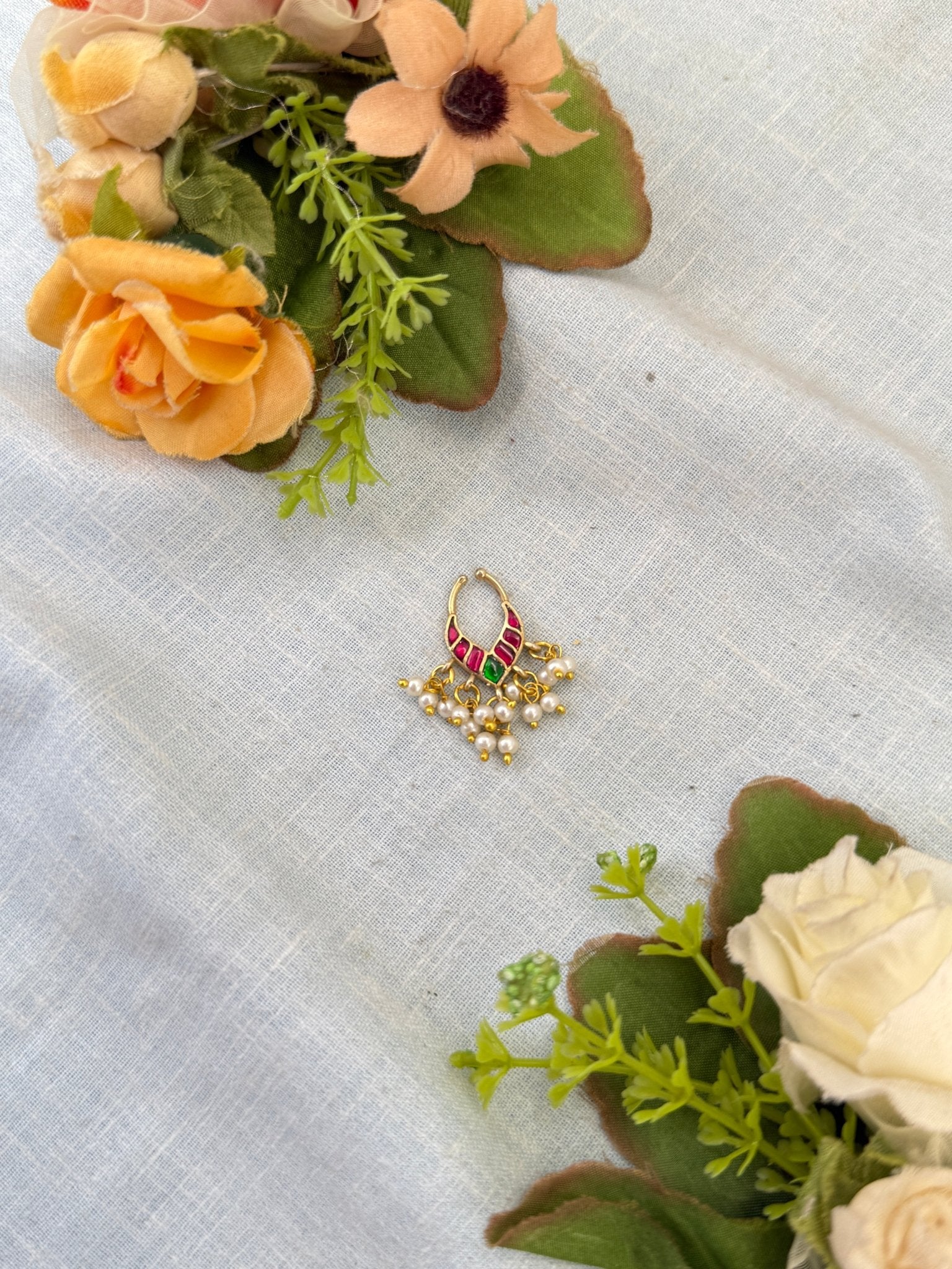 Luxurious Jadau Kundan Septum Nose Ring 152 - Mahilas