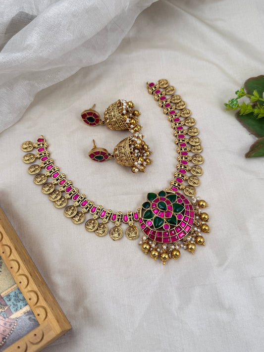 Luxurious Jadau Kundan Short Necklace Set 544 - Mahilas