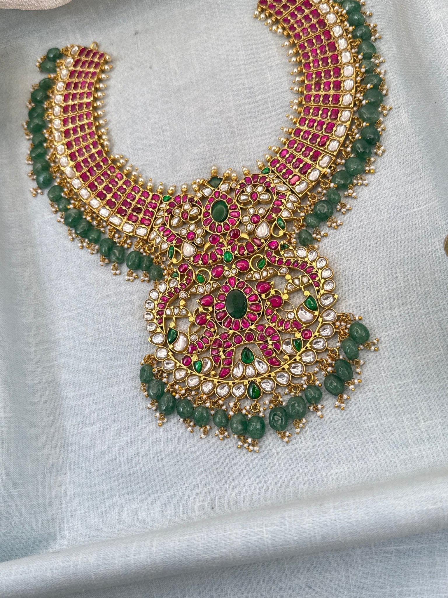 Luxurious Jadau Kundan Short Necklace Set 652 - Mahilas