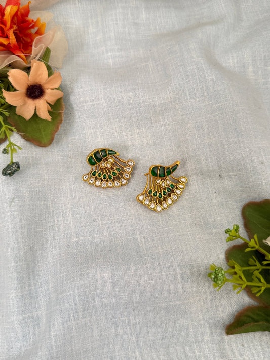 Luxurious Jadau Kundan Stud Earrings 0477 - Mahilas
