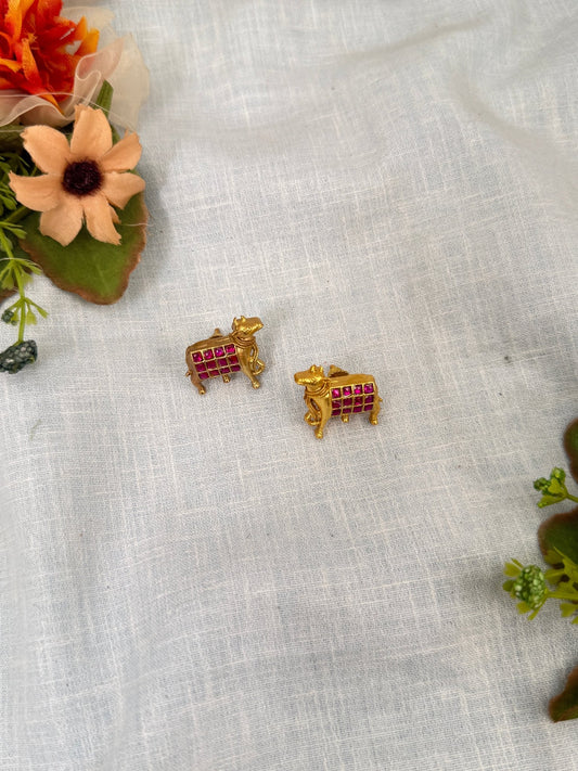 Luxurious Jadau Kundan Stud Earrings 0484 - Mahilas