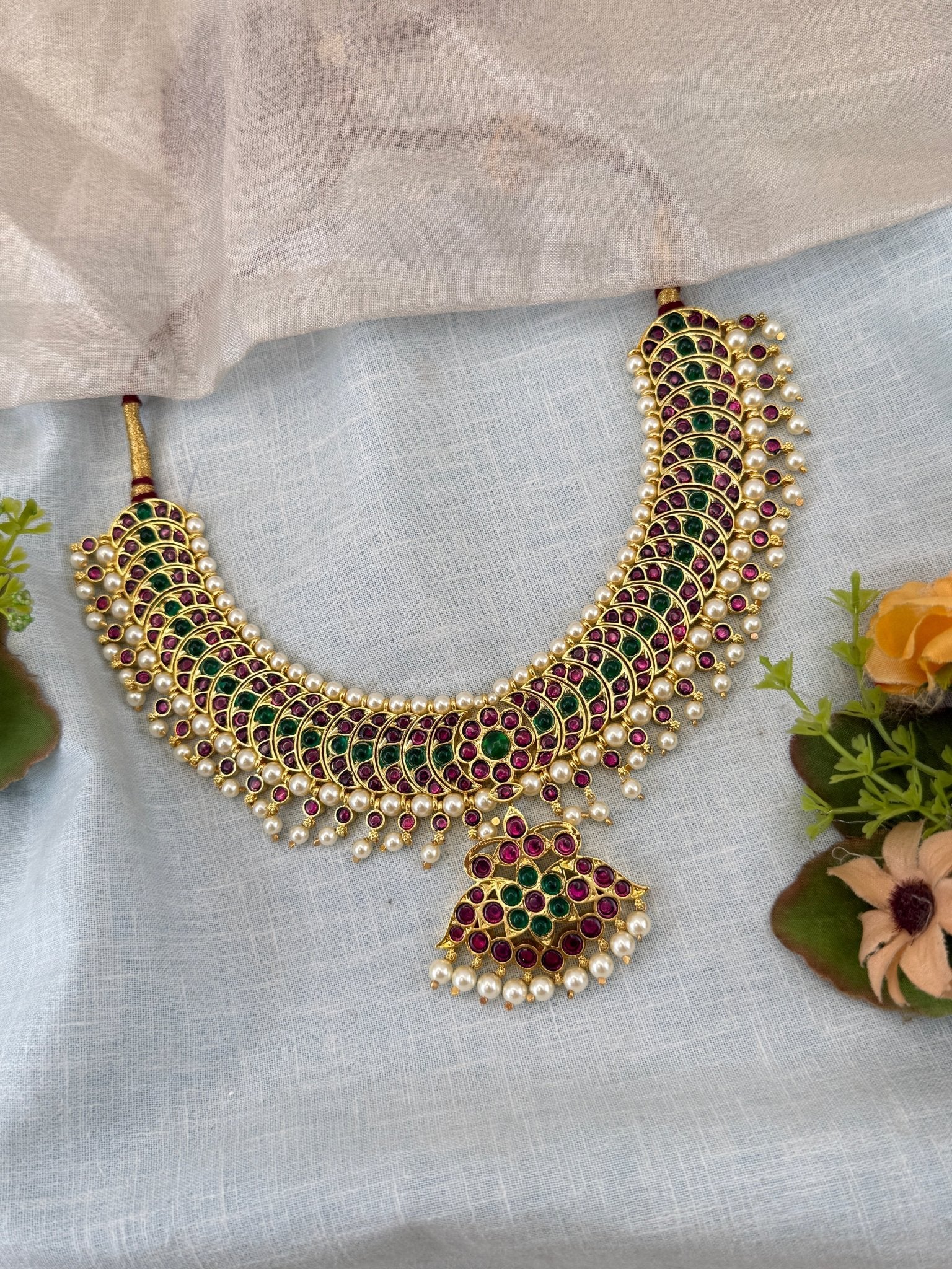 Luxurious Kemp Temple Grand Short Necklace 152 - Mahilas