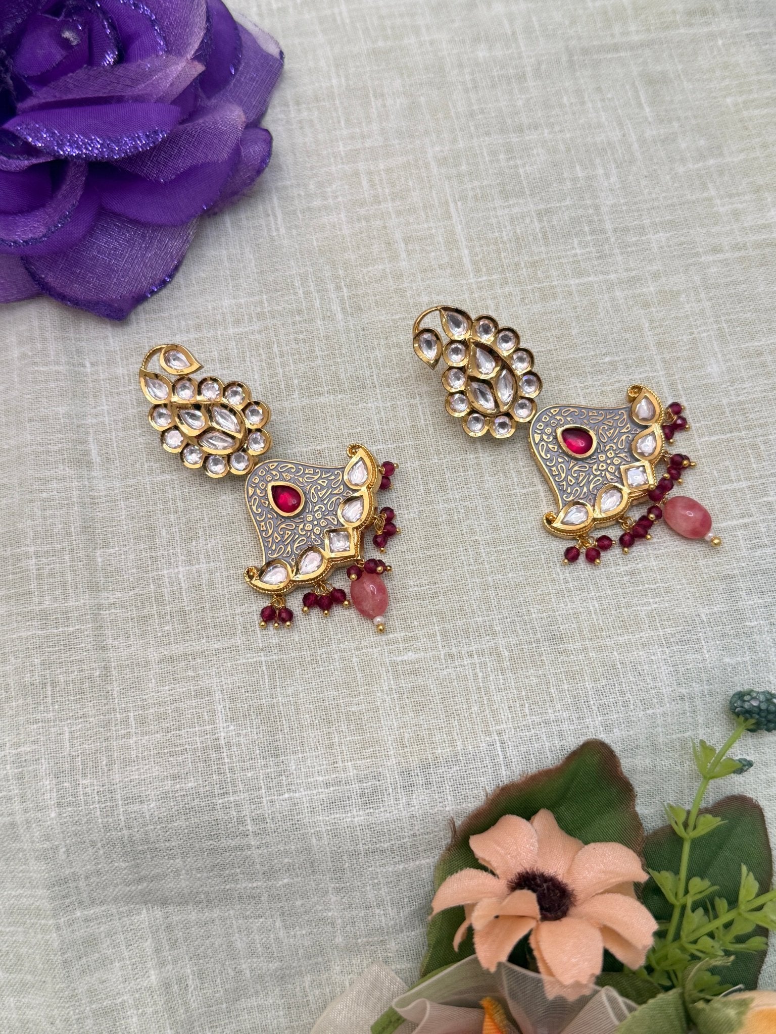 Luxurious Kundan Earrings 1199 - Mahilas
