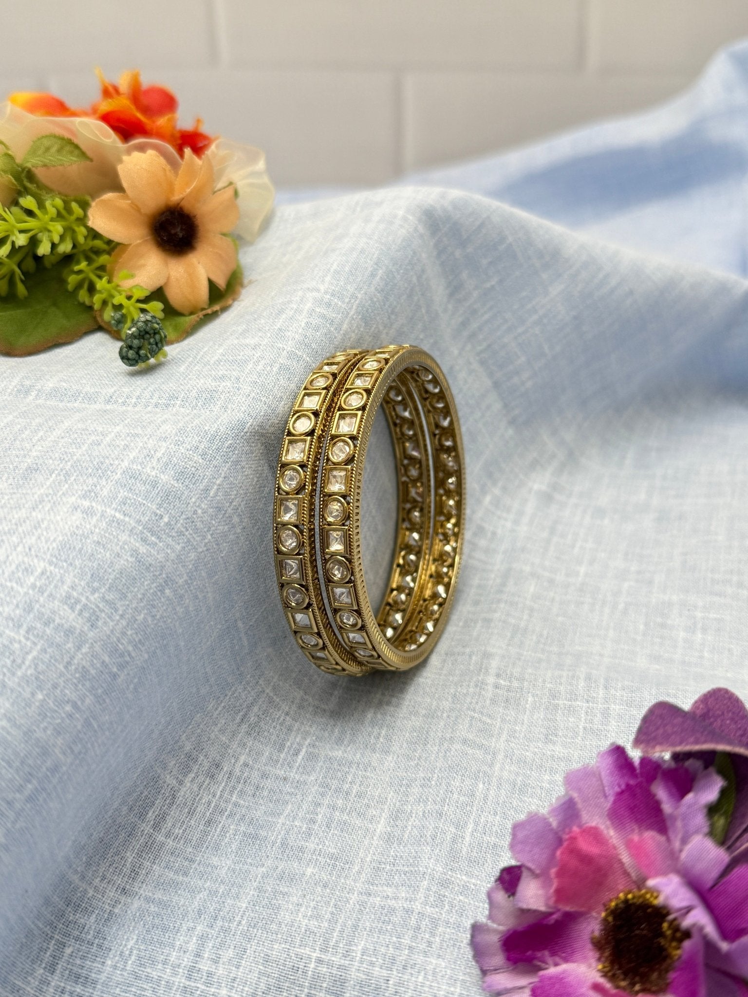 Luxurious Kundan Kada Bangle 1110 - Mahilas
