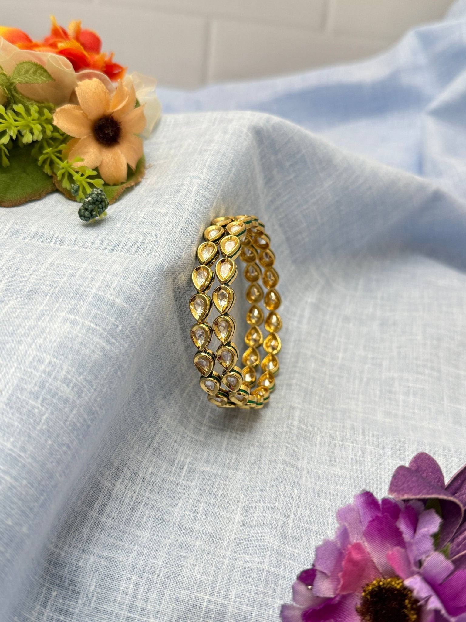 Luxurious Kundan Kada Bangle 1114 - Mahilas