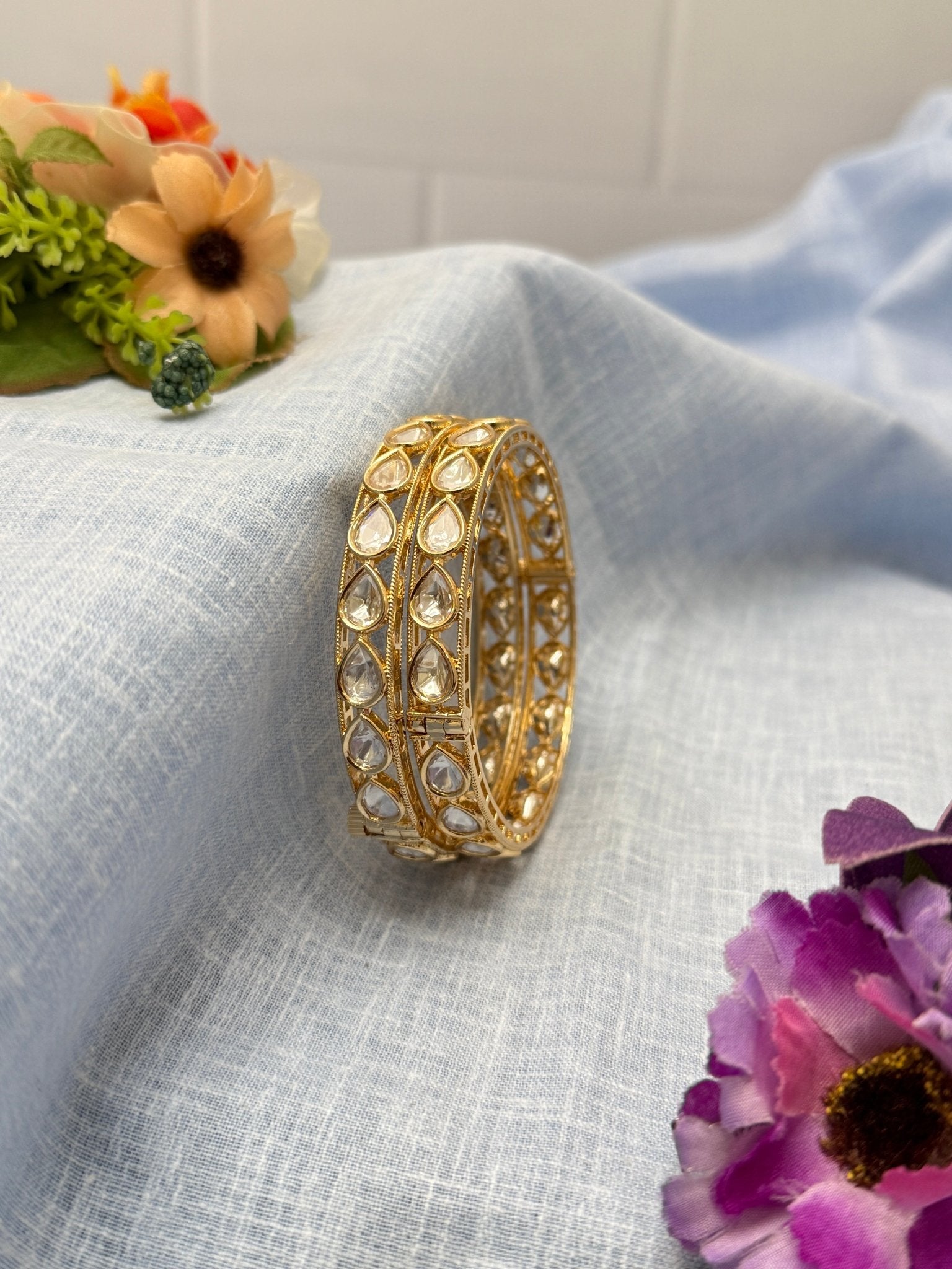 Luxurious Kundan Kada Bangle 1116 - Mahilas