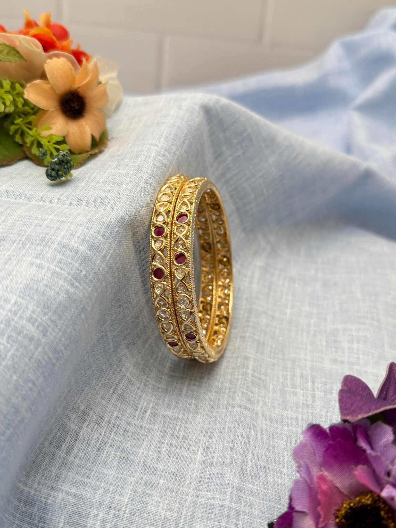 Luxurious Kundan Kada Bangle 1117 - Mahilas