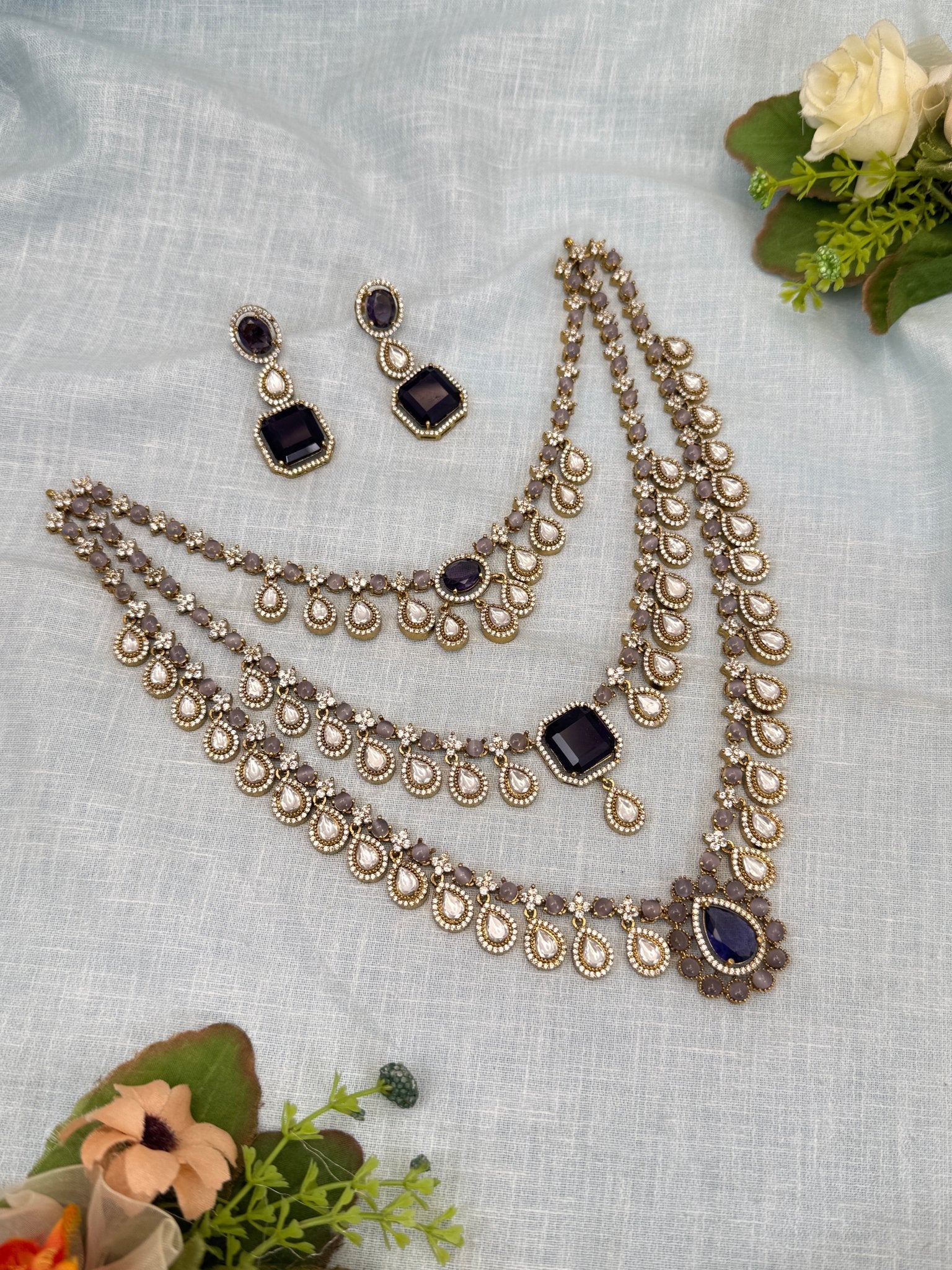 Luxurious Kundan Layer Necklace Set 702 - Mahilas