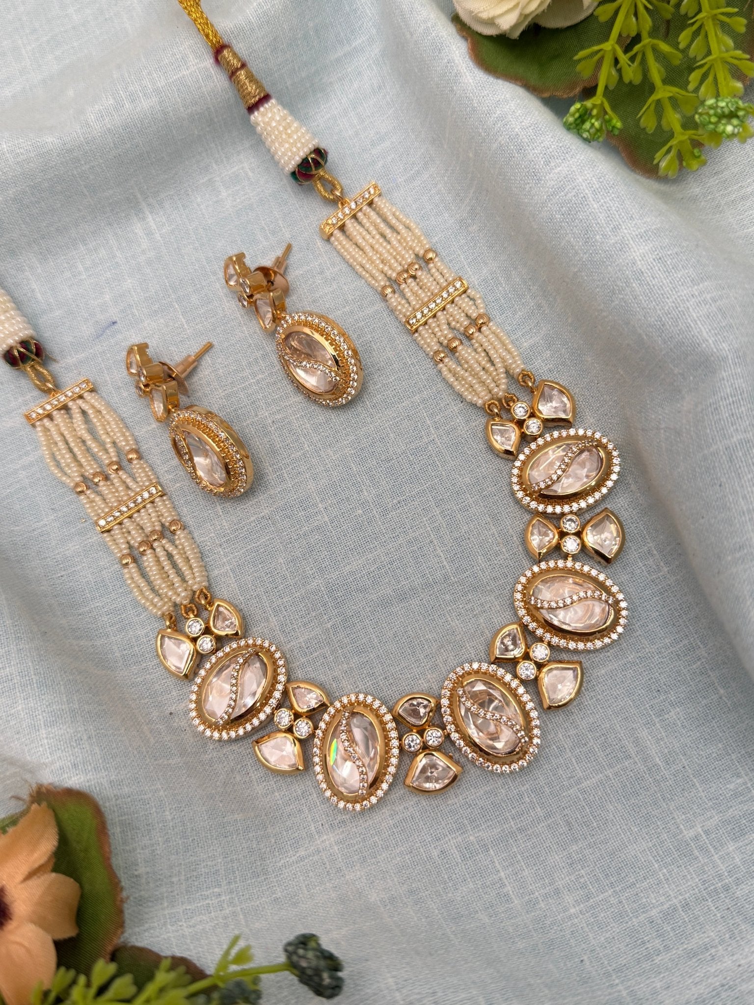 Luxurious Kundan Necklace Set 448 - Mahilas