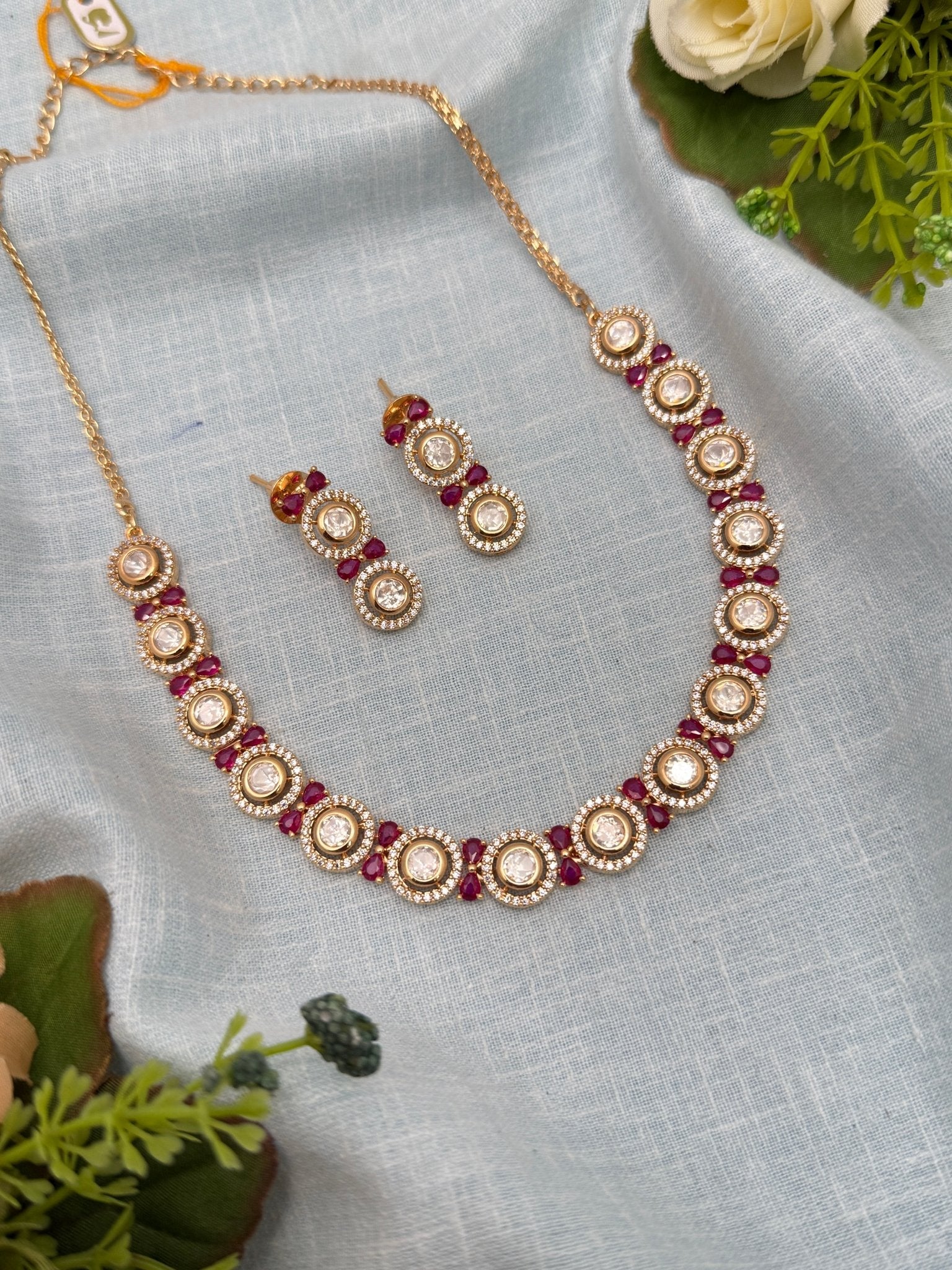 Luxurious Kundan Necklace Set 457 - Mahilas