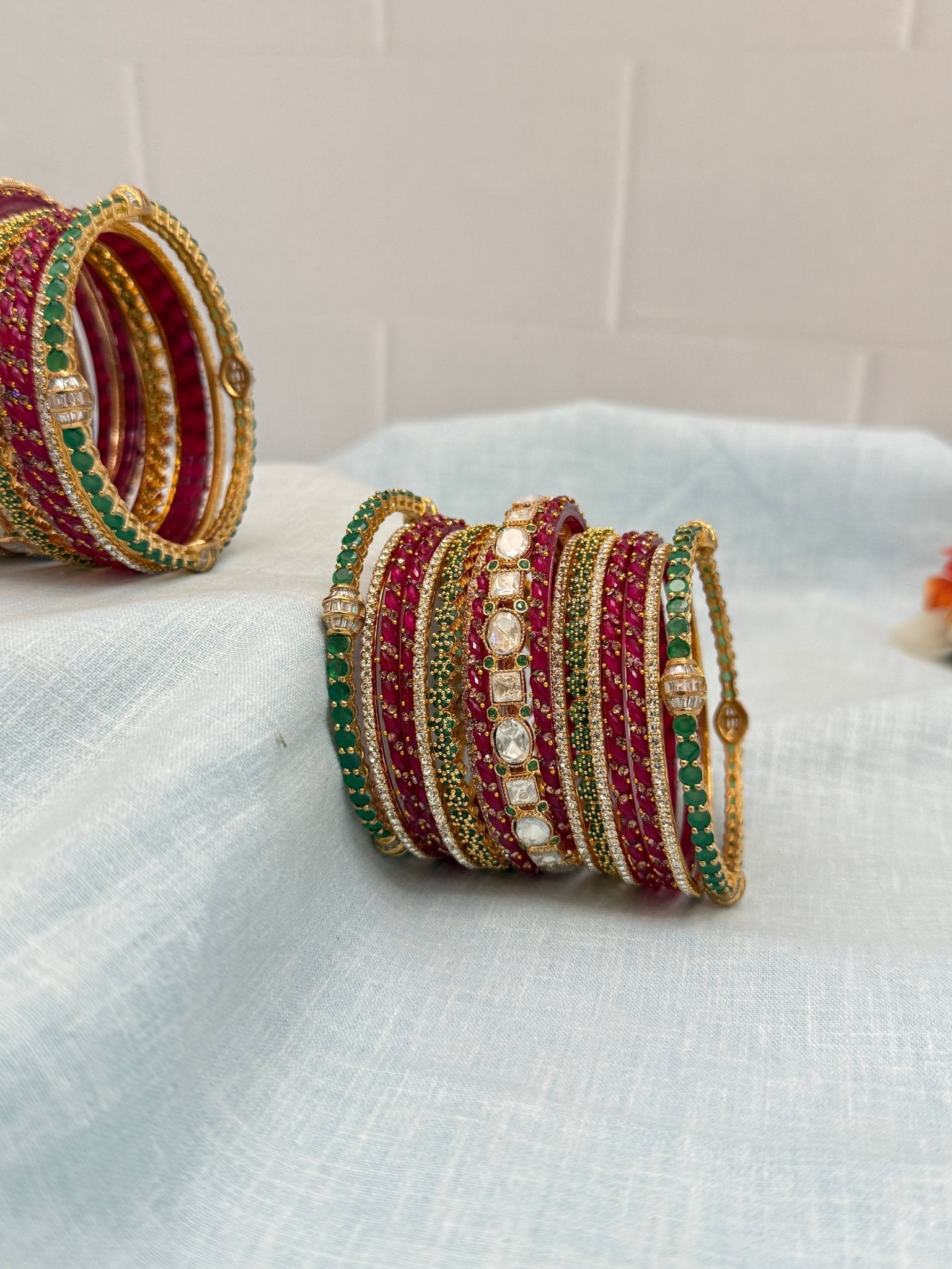 Luxurious kundan Stone Bridal Bangle Set - 5169 - Mahilas
