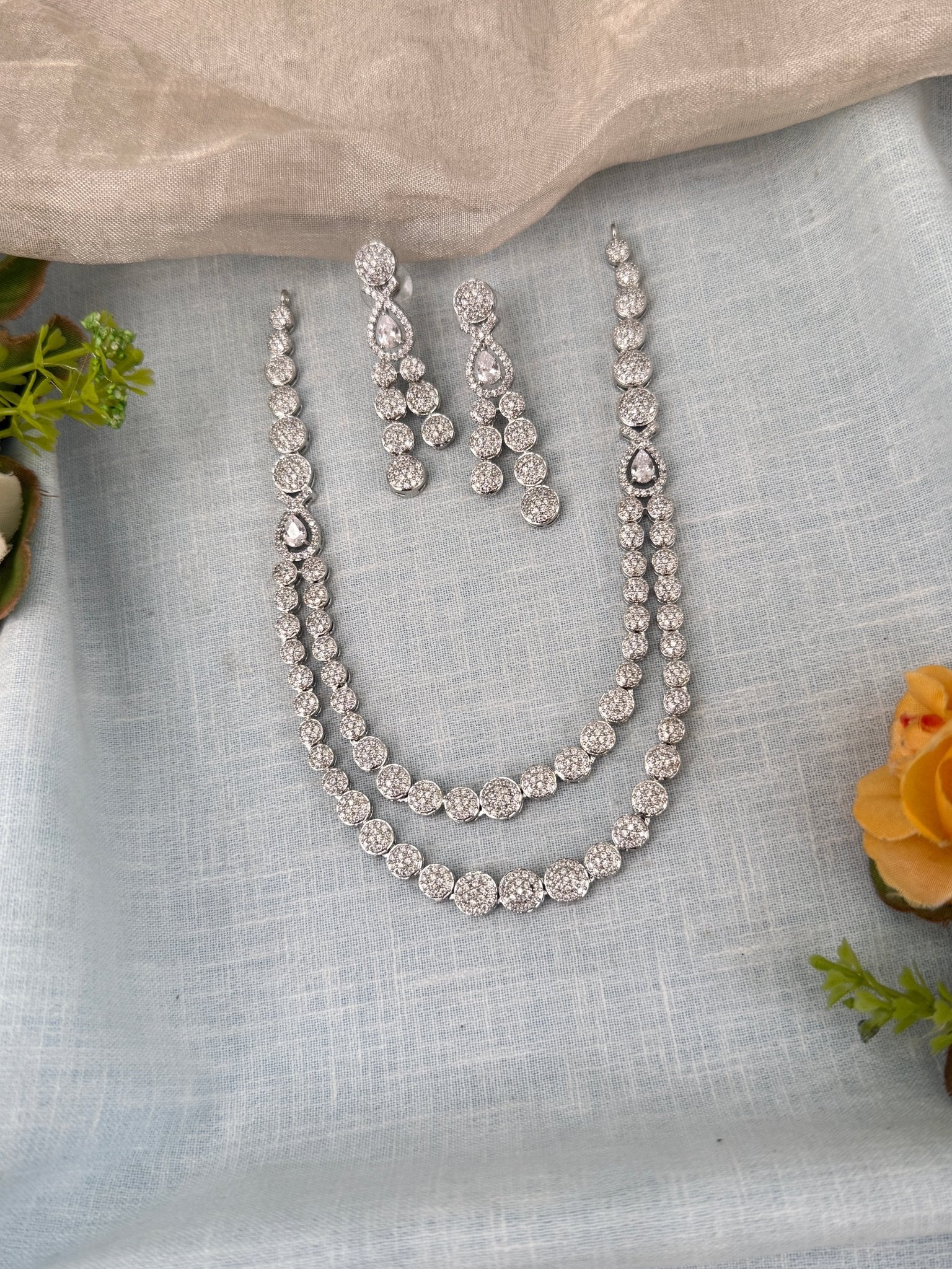 Luxurious Layer Stone Short Necklace Set 611 - Mahilas