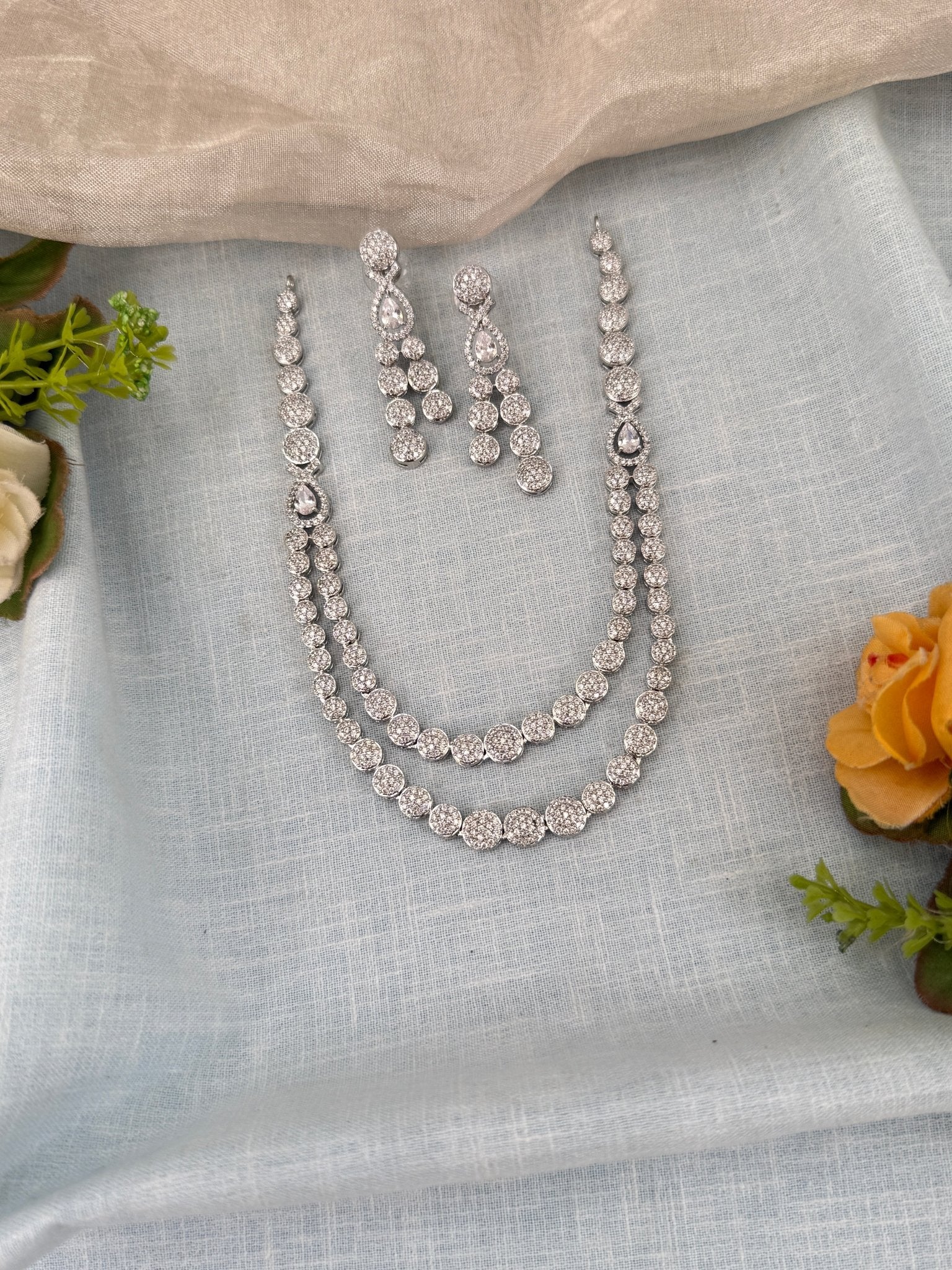 Luxurious Layer Stone Short Necklace Set 611 - Mahilas