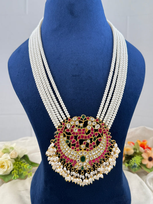 Luxurious Layered Pearl Jadau Kundan Necklace 532 - Mahilas