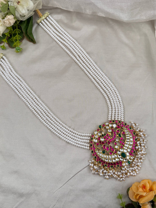 Luxurious Layered Pearl Jadau Kundan Necklace 532 - Mahilas