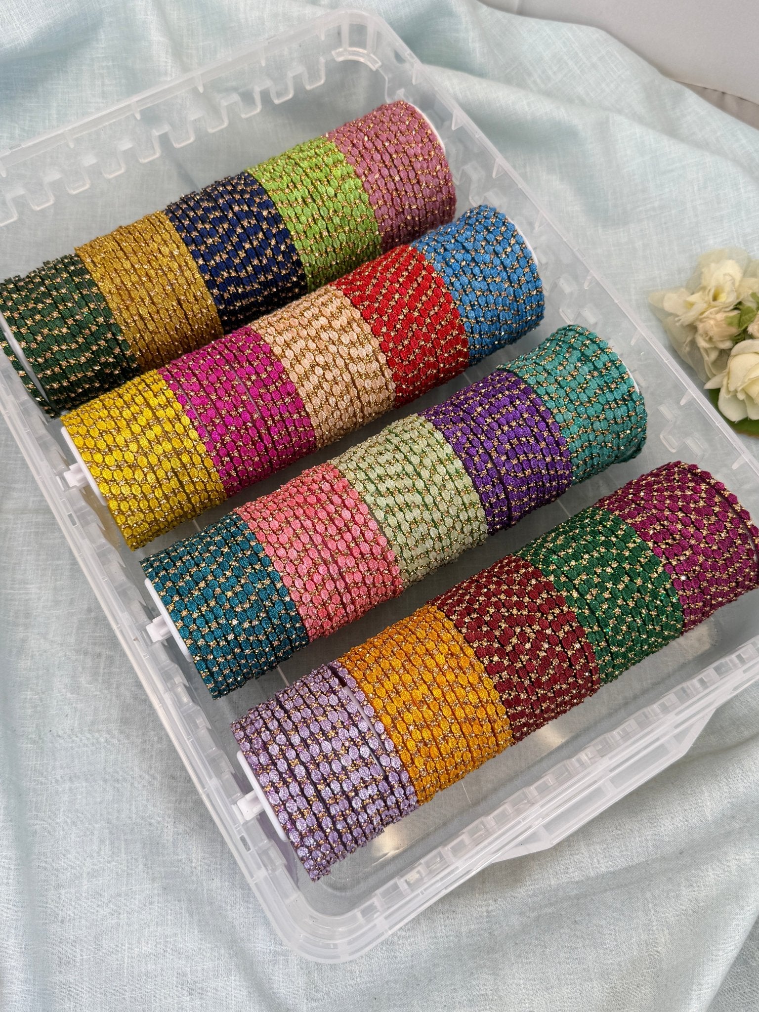 Luxurious Leaf Design Glass Bangle Full Box - 3452 - Mahilas