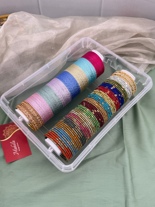 Luxurious Metal Bangles With Lac Bangle Box - 076 - Mahilas