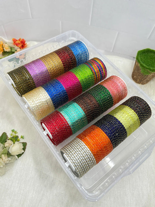 Luxurious New Rain Drop Glass Bangle Full Box - 056 - Mahilas