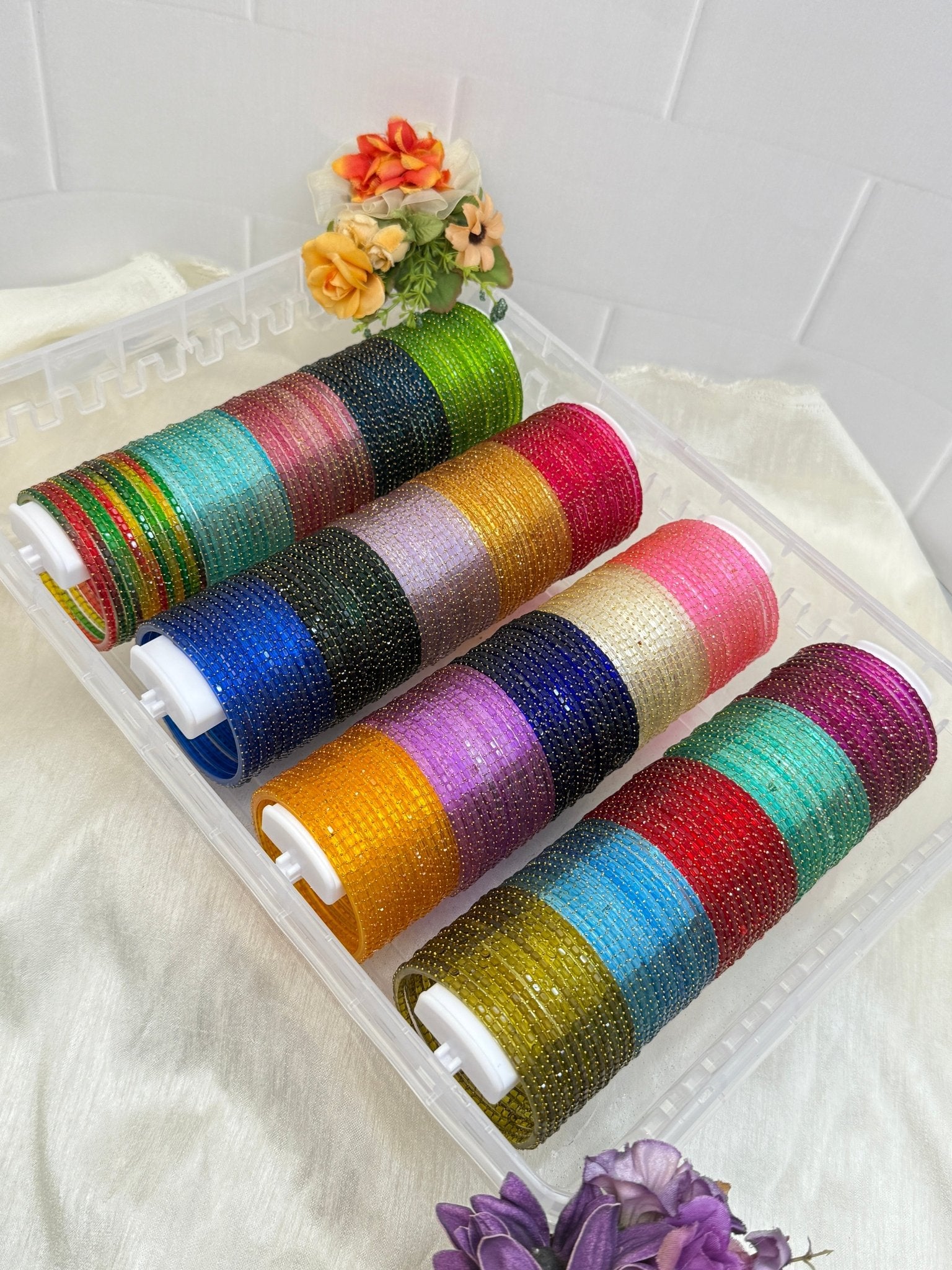 Luxurious New Rain Drop Glass Bangle Full Box - 3460 - Mahilas