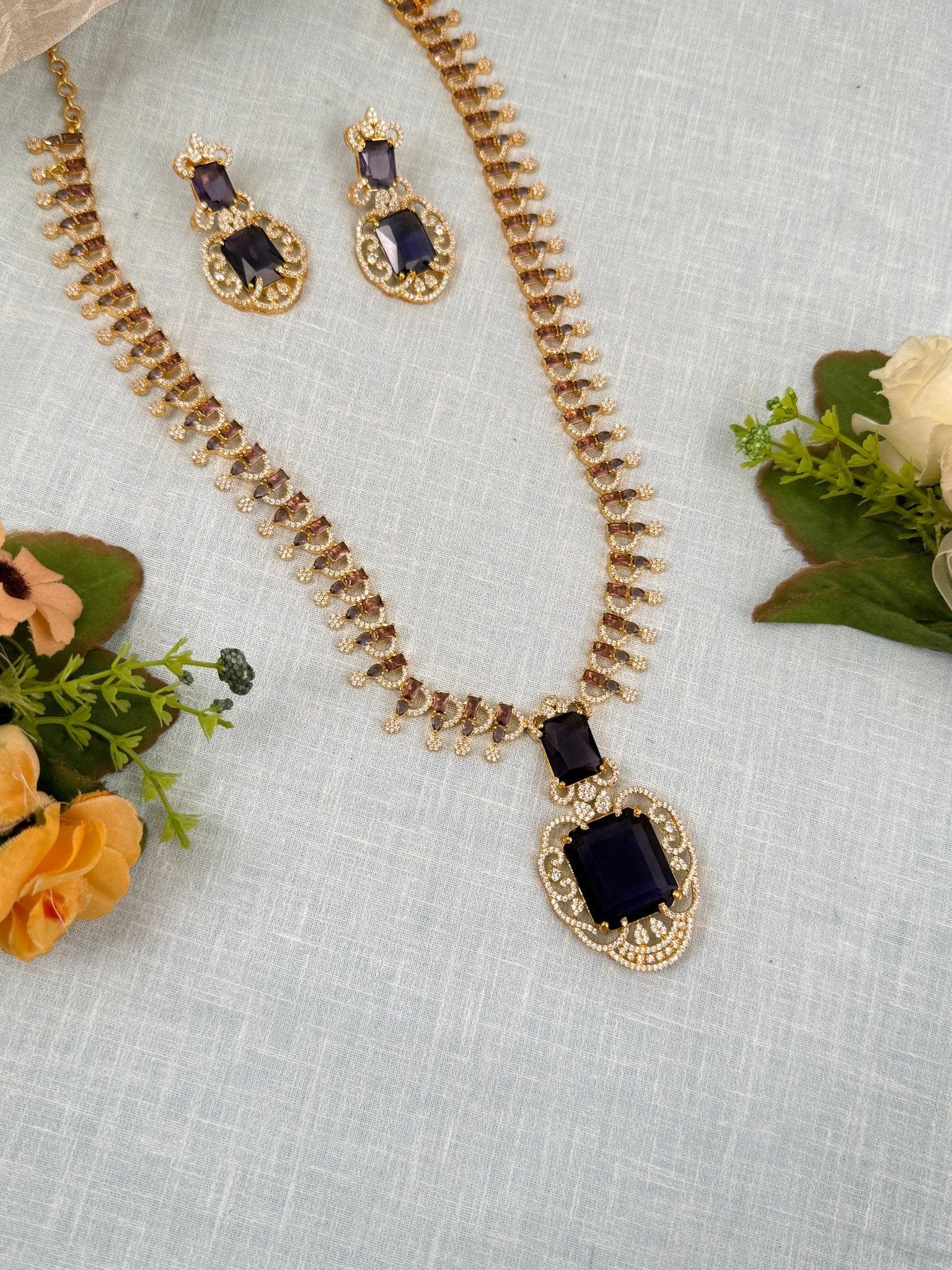 Luxurious Nita Ambani Style Pendant Stone Necklace Set 451 - Mahilas