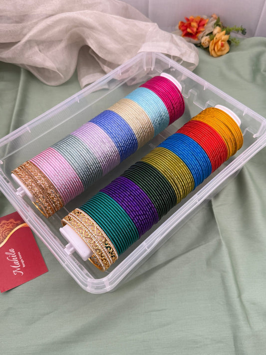 Luxurious Pastel & Dark Metal Bangles Box - 077 - Mahilas