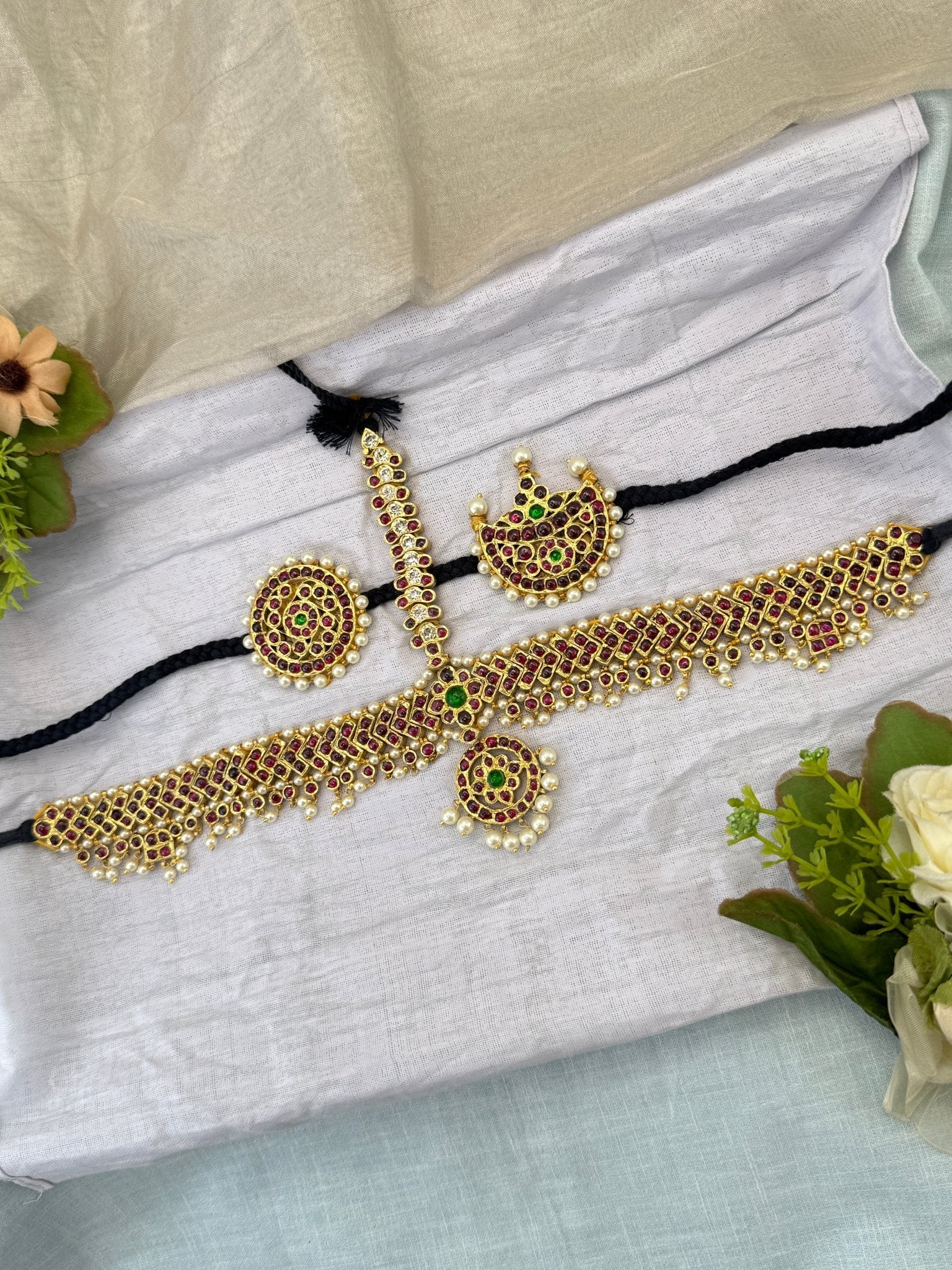 Luxurious Pure Silver Temple Maang Tikka 131 - Mahilas