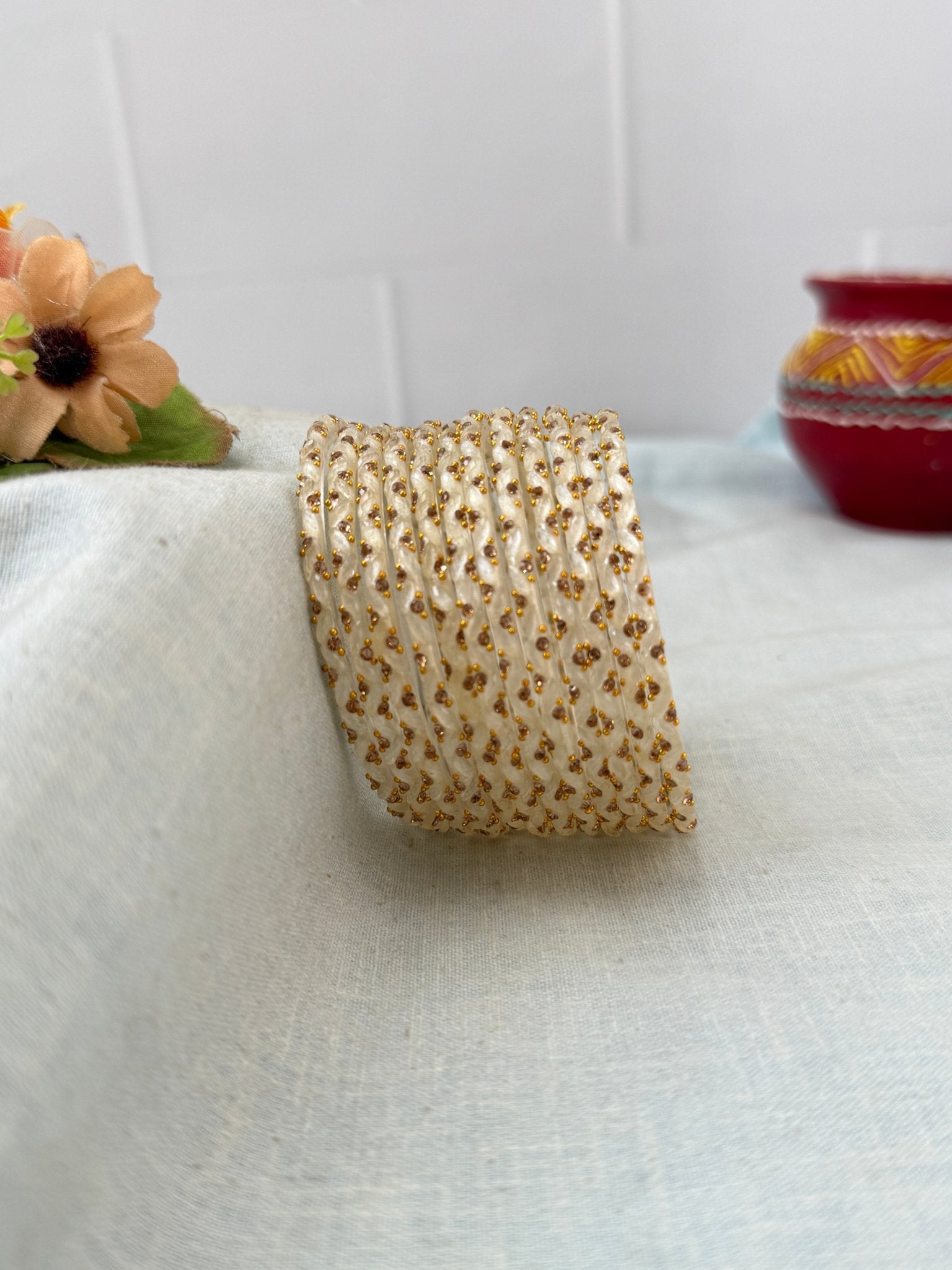 Luxurious Silk Drop Glass Bangles 3465 - Make your own box - Mahilas