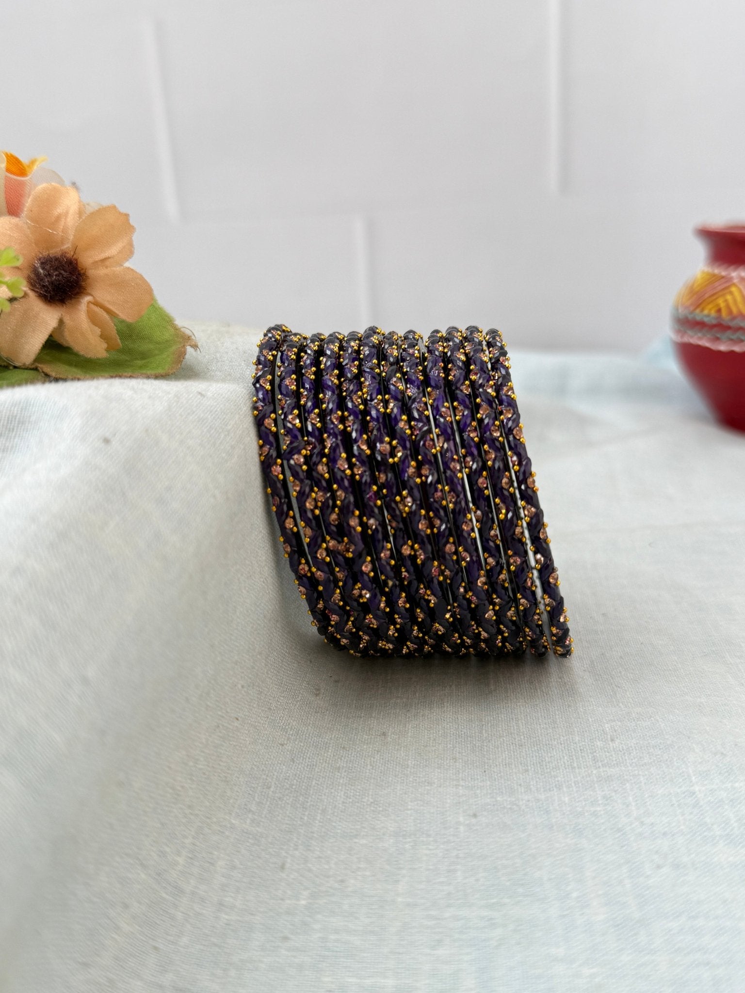 Luxurious Silk Drop Glass Bangles 3465 - Make your own box - Mahilas