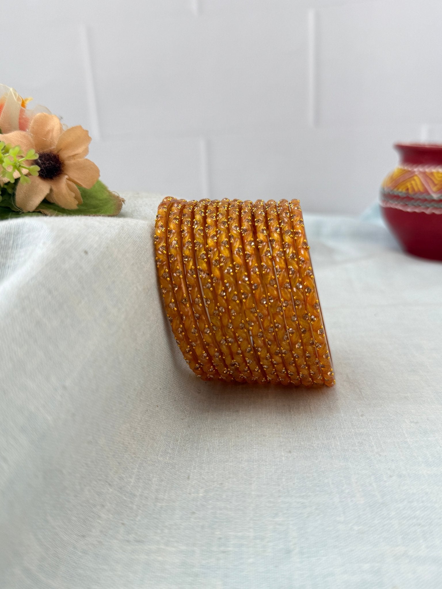 Luxurious Silk Drop Glass Bangles 3465 - Make your own box - Mahilas