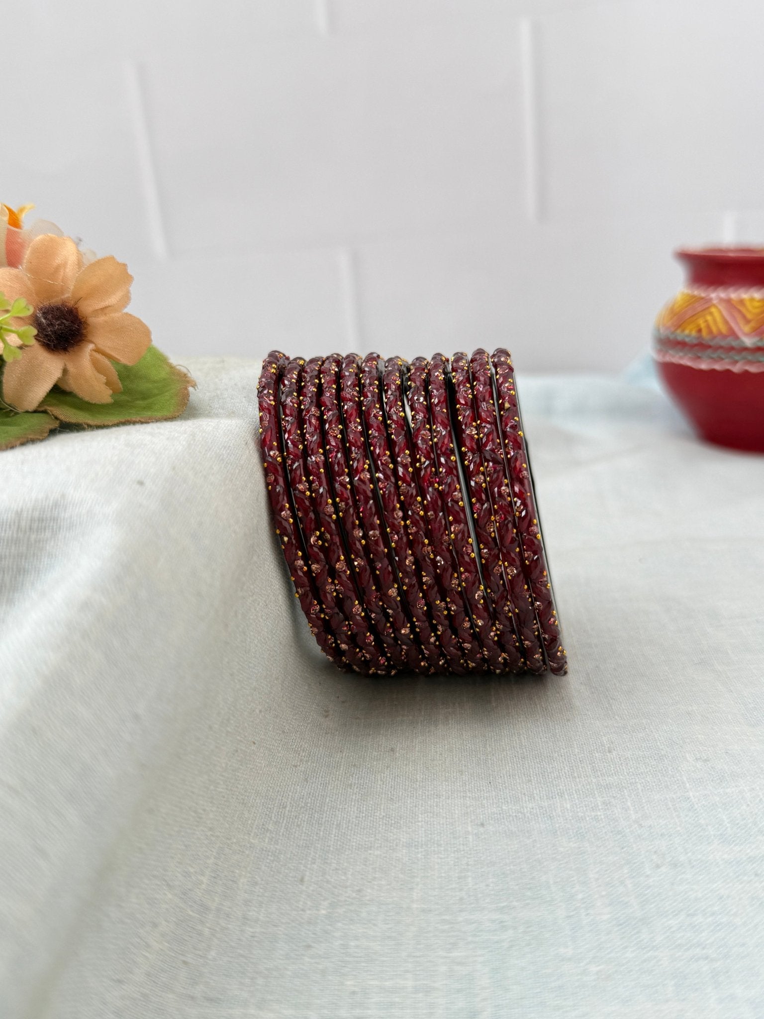 Luxurious Silk Drop Glass Bangles 3465 - Make your own box - Mahilas