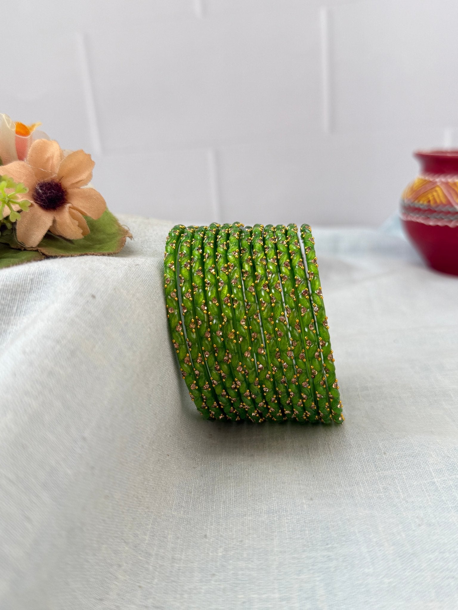 Luxurious Silk Drop Glass Bangles 3465 - Make your own box - Mahilas